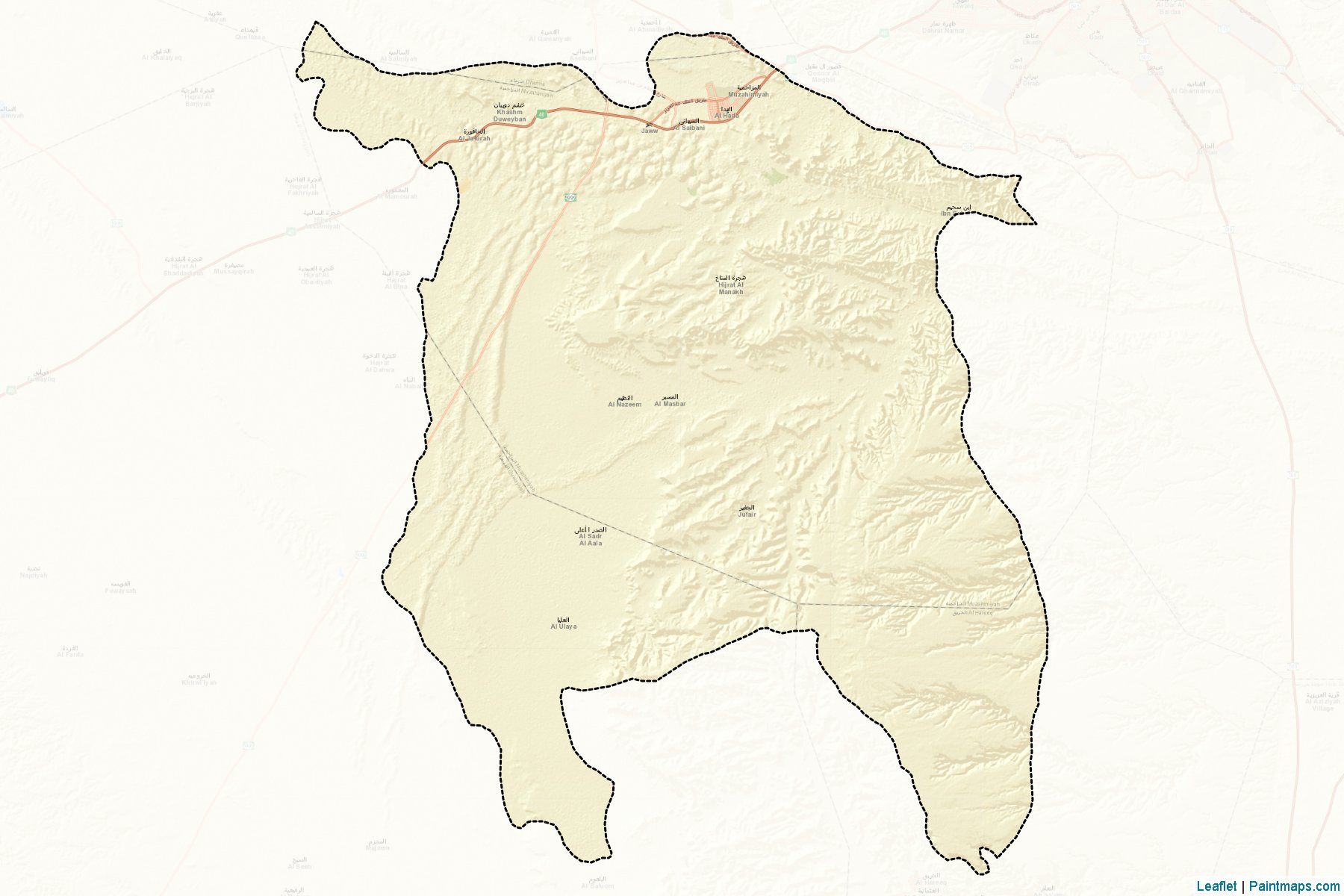 Muestras de recorte de mapas Al-Muzahimiya (Riyadh)-2