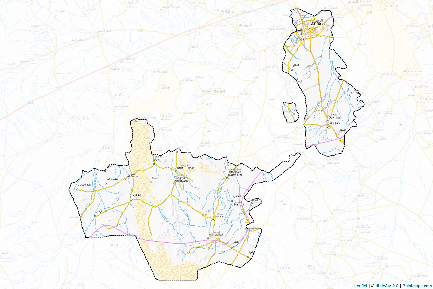 Muestras de recorte de mapas Ar-Rass (Al-Qassim)-1