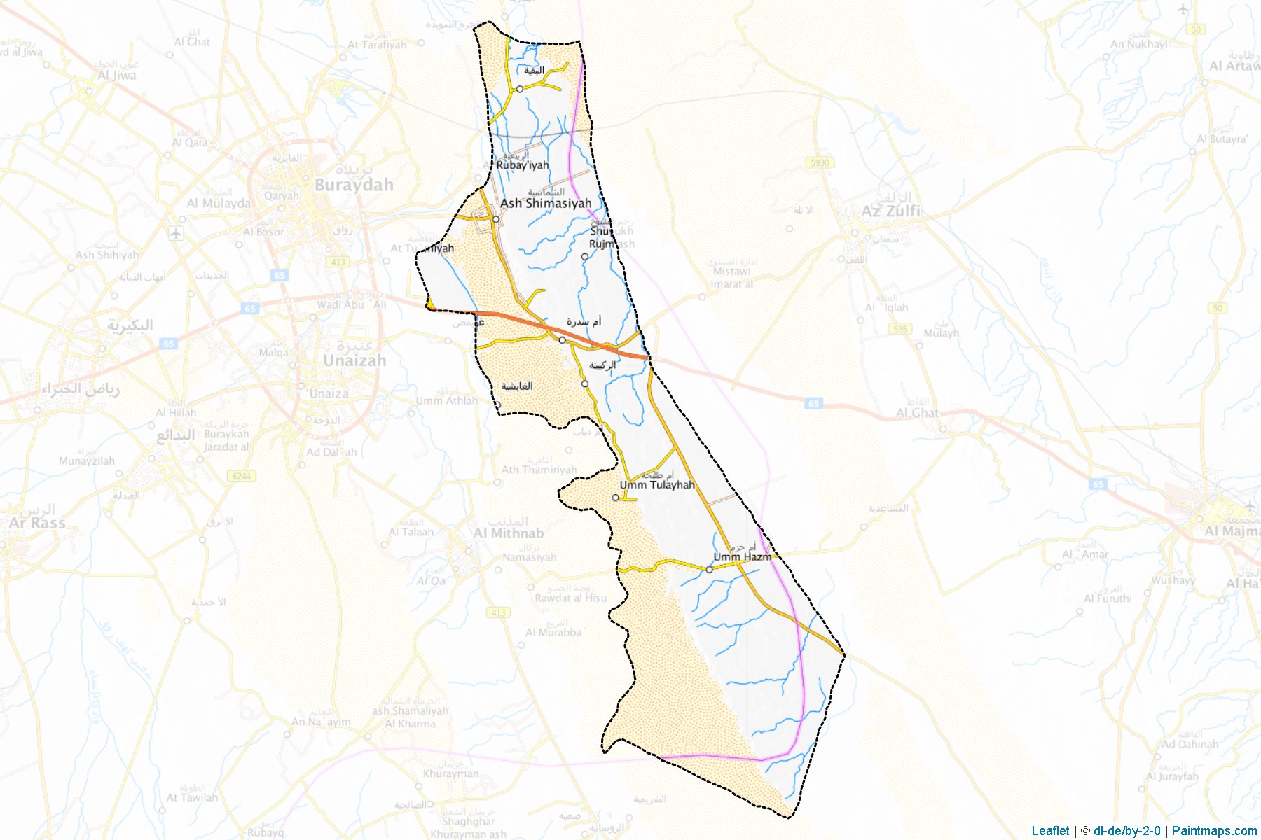 Muestras de recorte de mapas Ash-Shimasiyah (Al-Qassim)-1