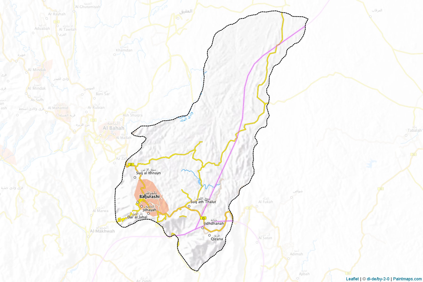 Biljurashi (El Baha Bölgesi) Haritası Örnekleri-1