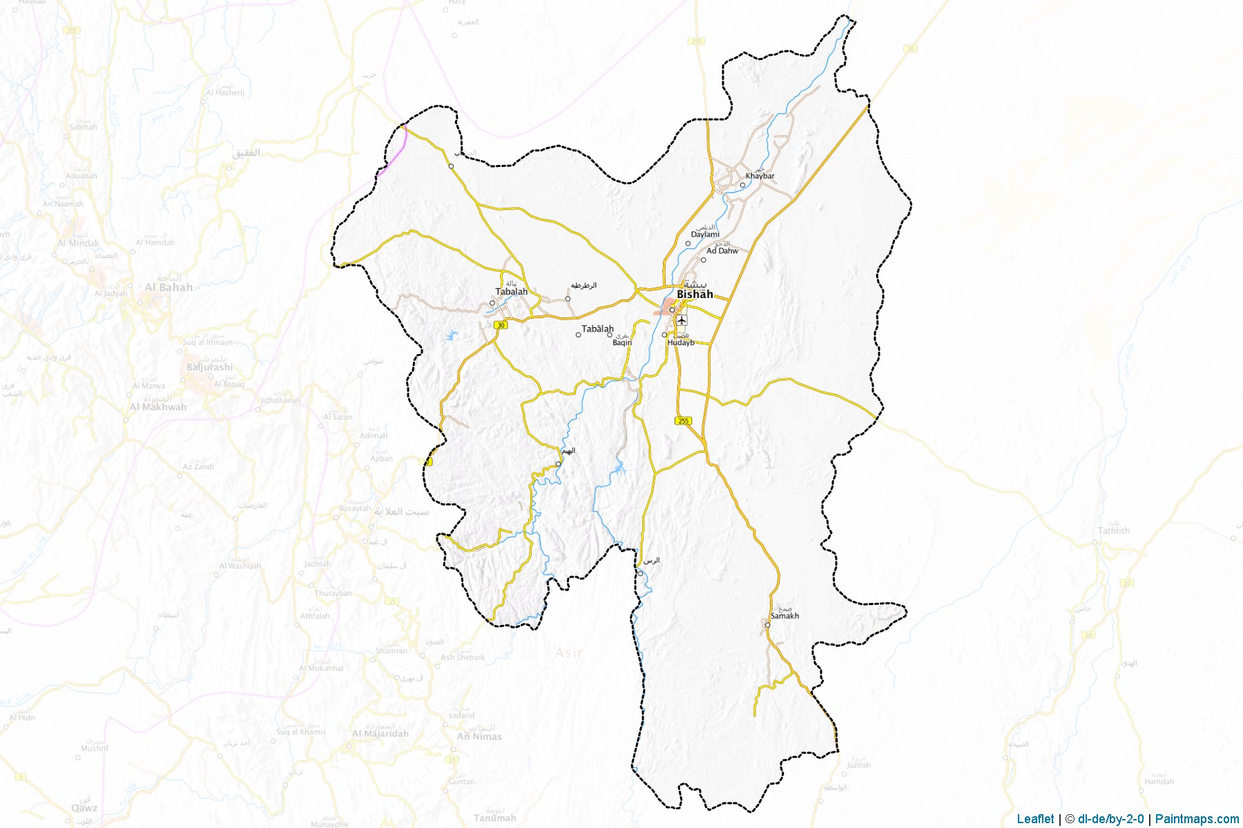 Bishah (Asir Bölgesi) Haritası Örnekleri-1