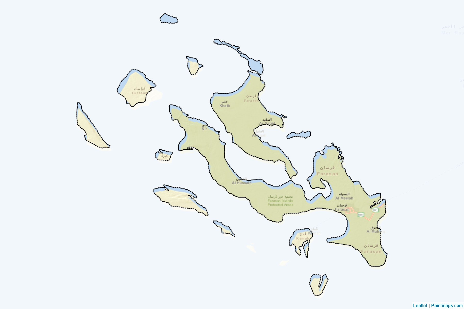 Muestras de recorte de mapas Farasan (Jizan)-2