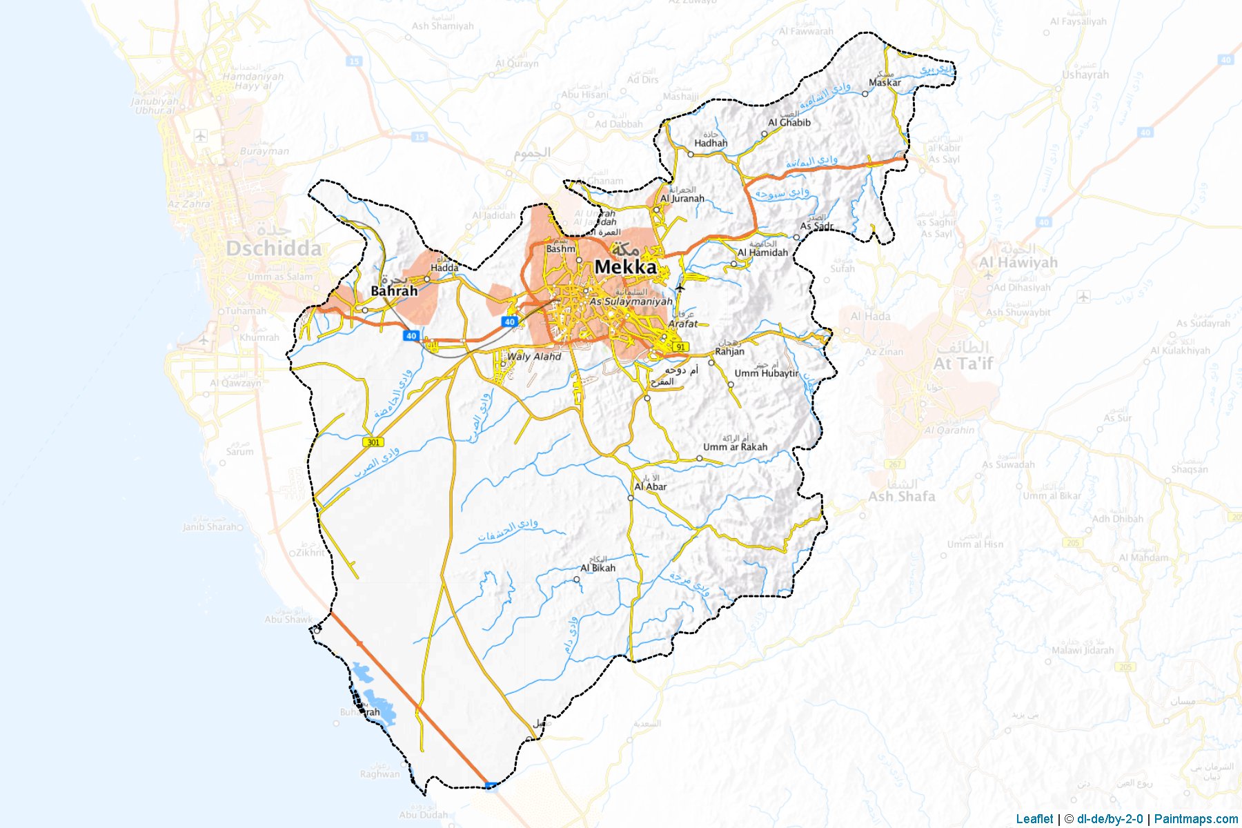 Muestras de recorte de mapas Makka (Makkah)-1