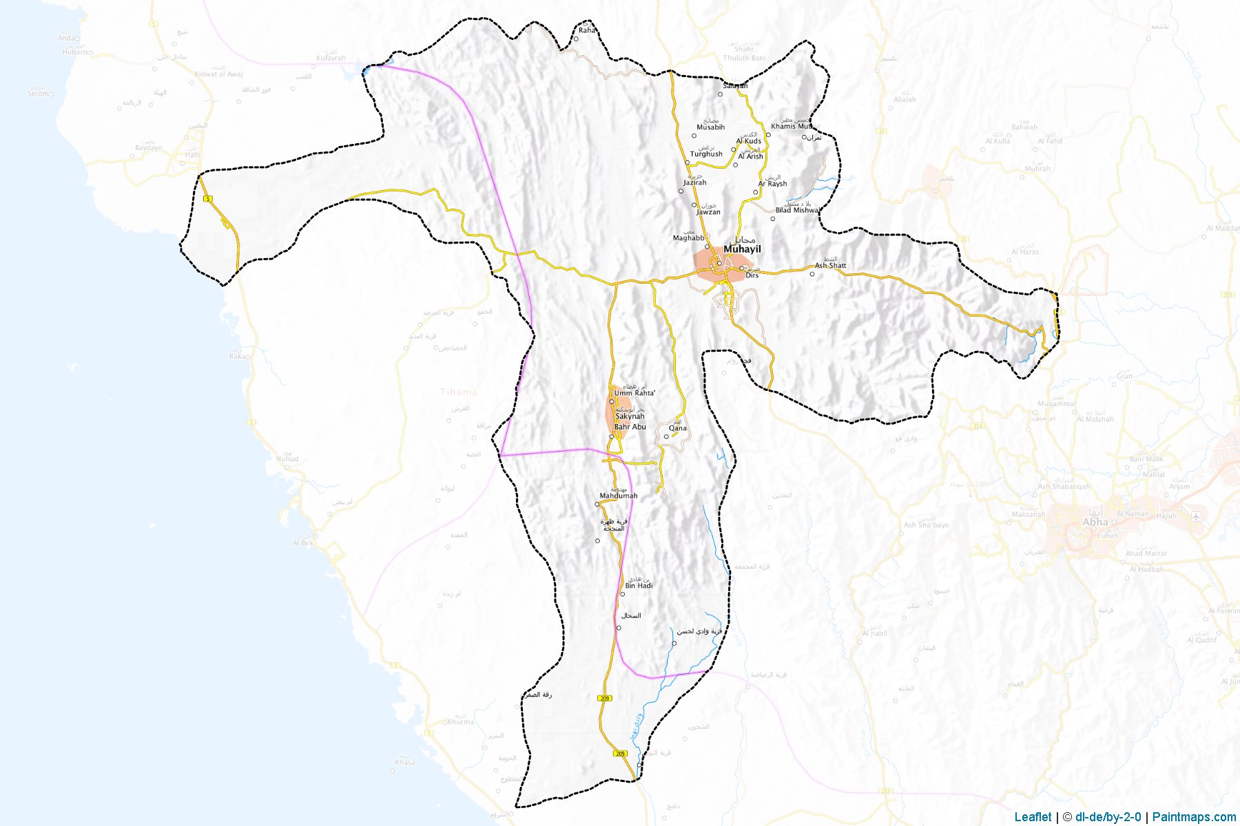 Muestras de recorte de mapas Muhayil (Aseer)-1