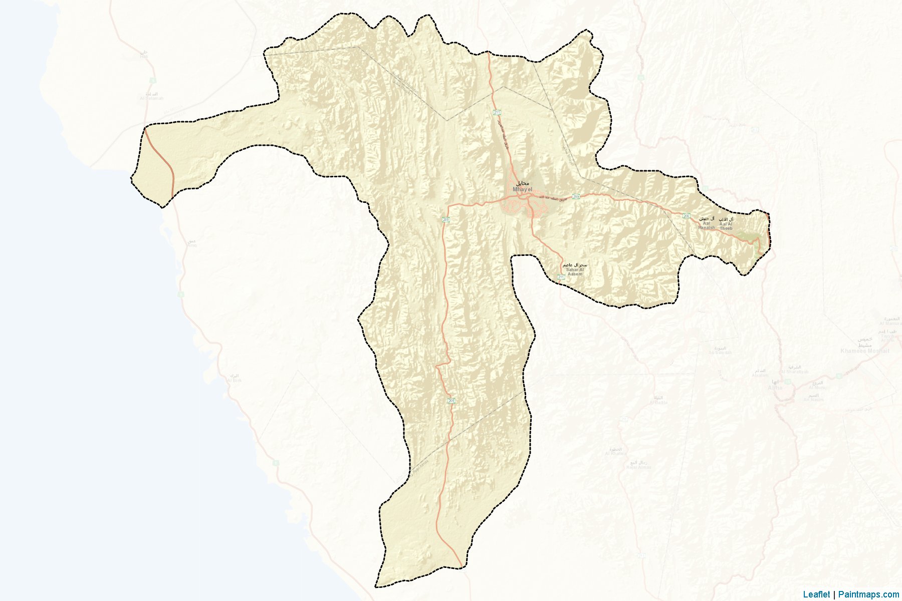 Muestras de recorte de mapas Muhayil (Aseer)-2