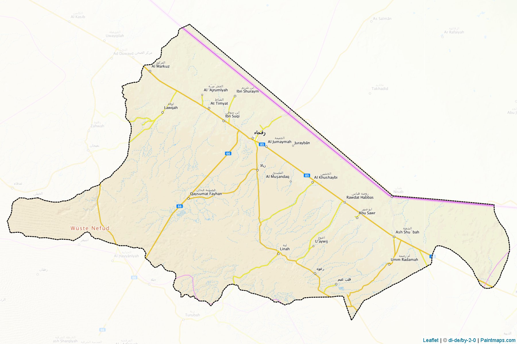 Muestras de recorte de mapas Rafha (Northern Borders)-1