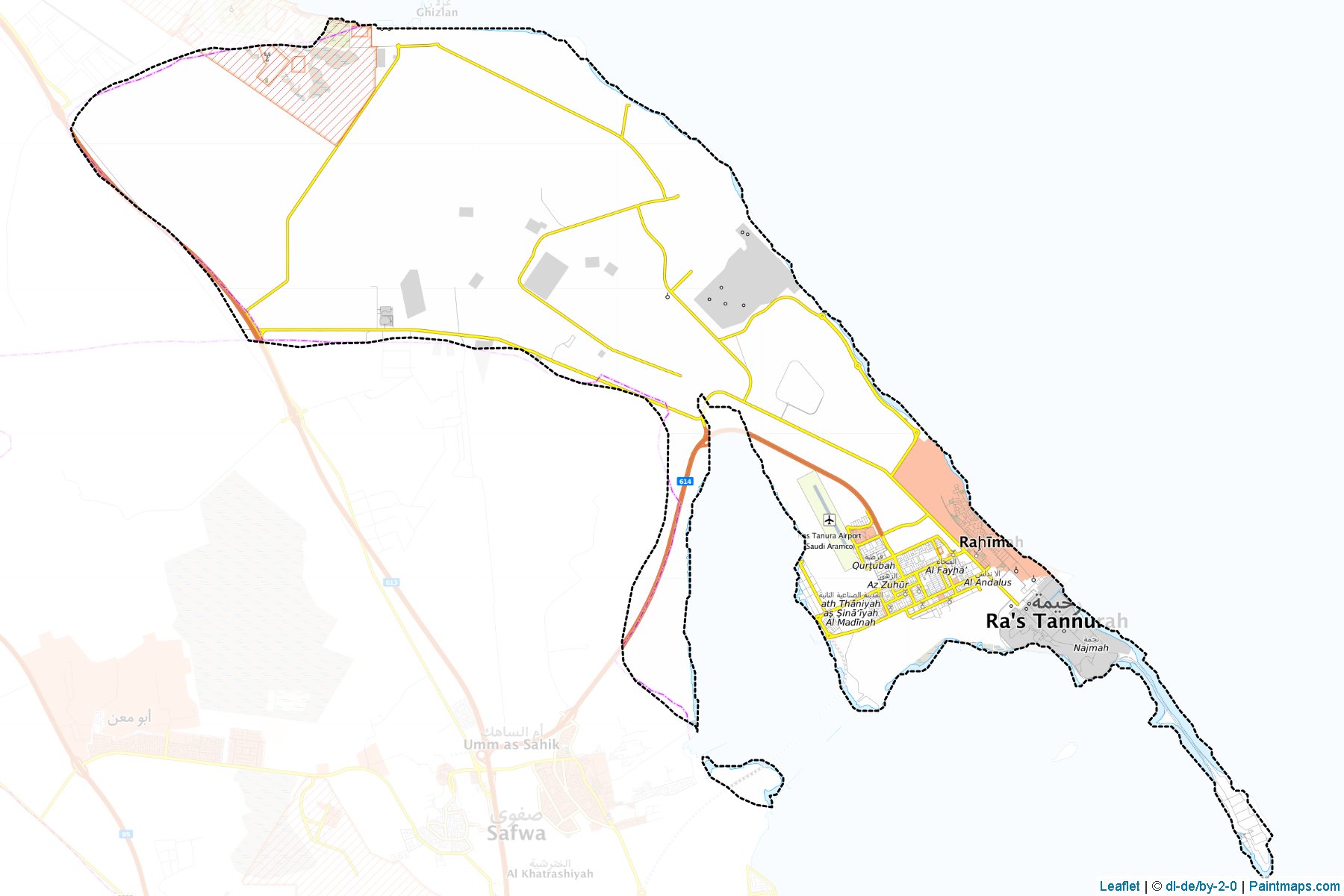 Muestras de recorte de mapas Ras Tannurah (Eastern Province)-1