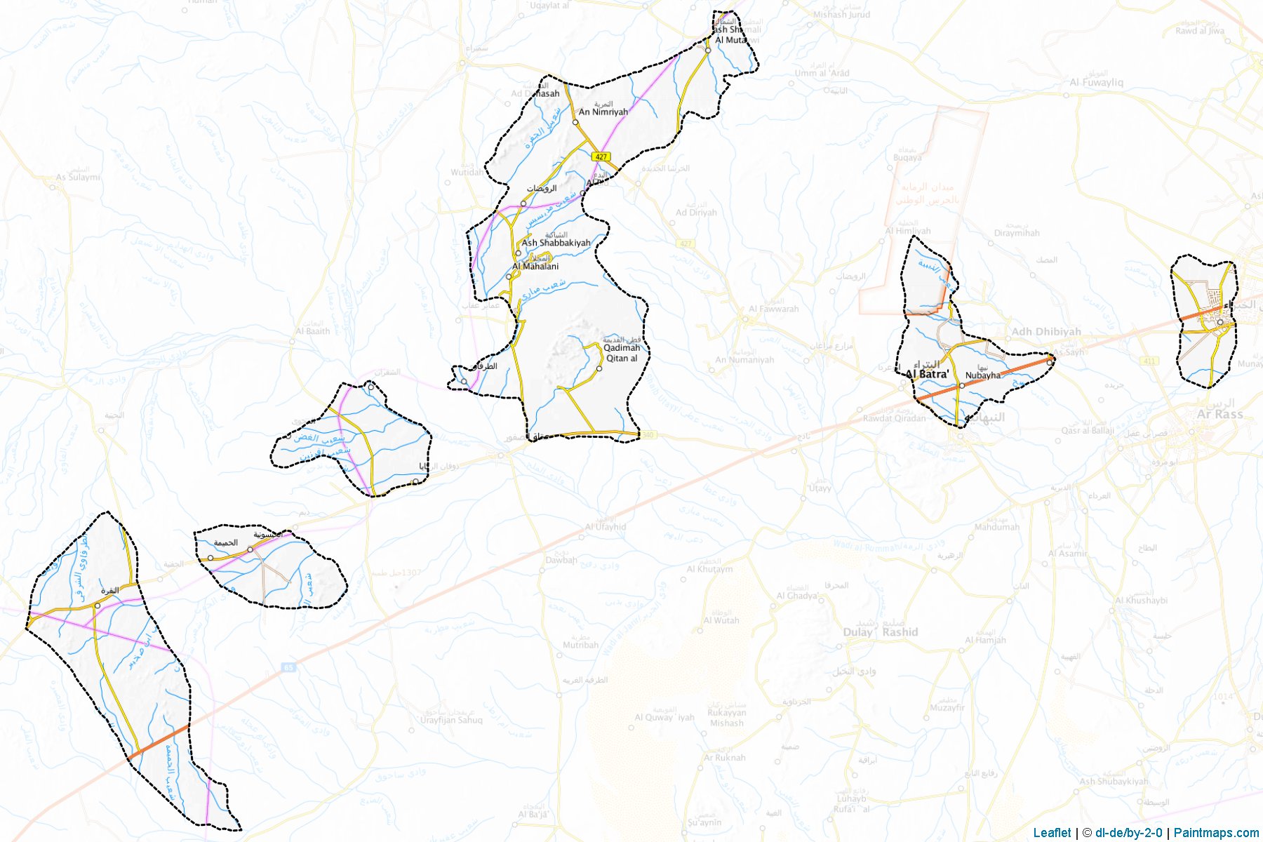 Muestras de recorte de mapas Riyadh al-Khabra (Al-Qassim)-1