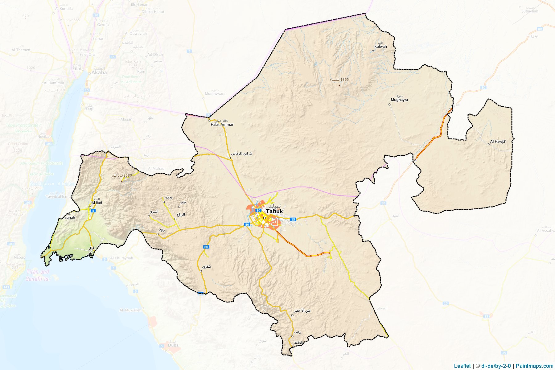 Muestras de recorte de mapas Tabuk (Tabuk)-1