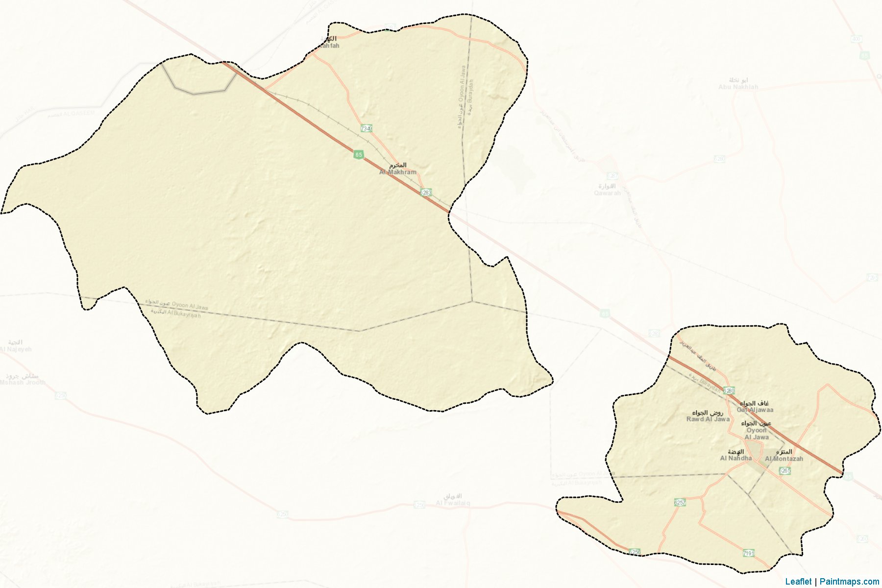 Muestras de recorte de mapas Uyun al-Jiwa (Al-Qassim)-2