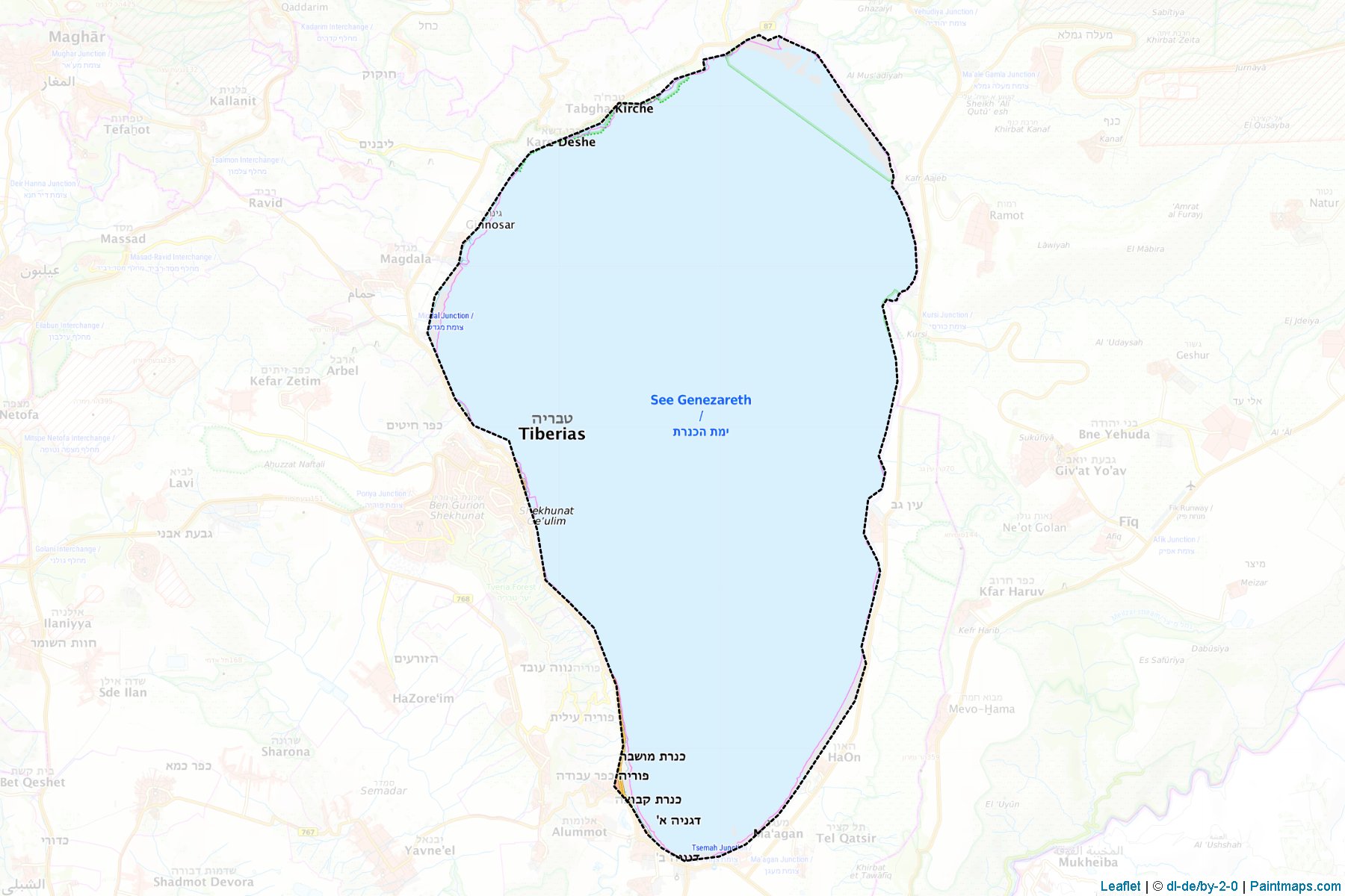 Muestras de recorte de mapas Sea of Galilee (Northern)-1