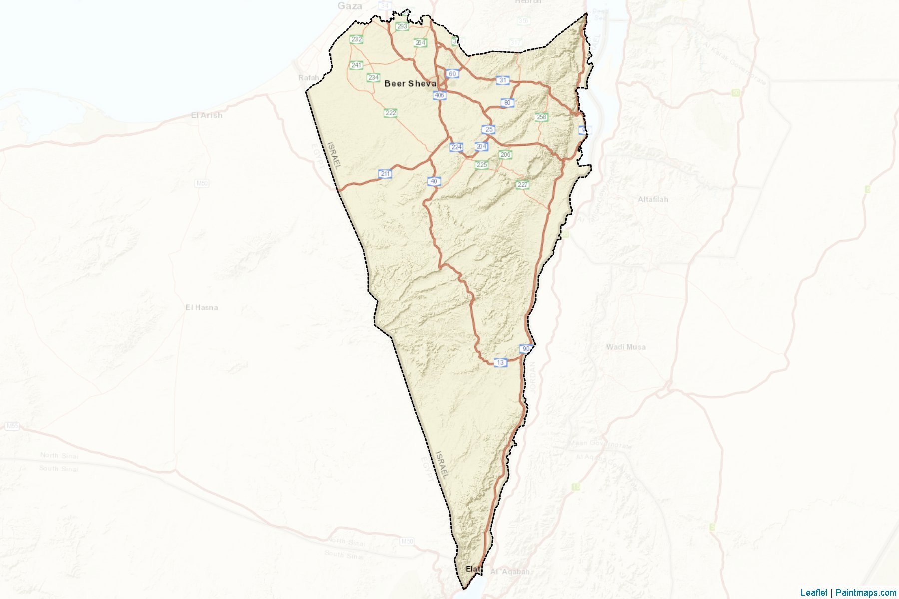 Muestras de recorte de mapas Be'er Sheva (Southern)-2