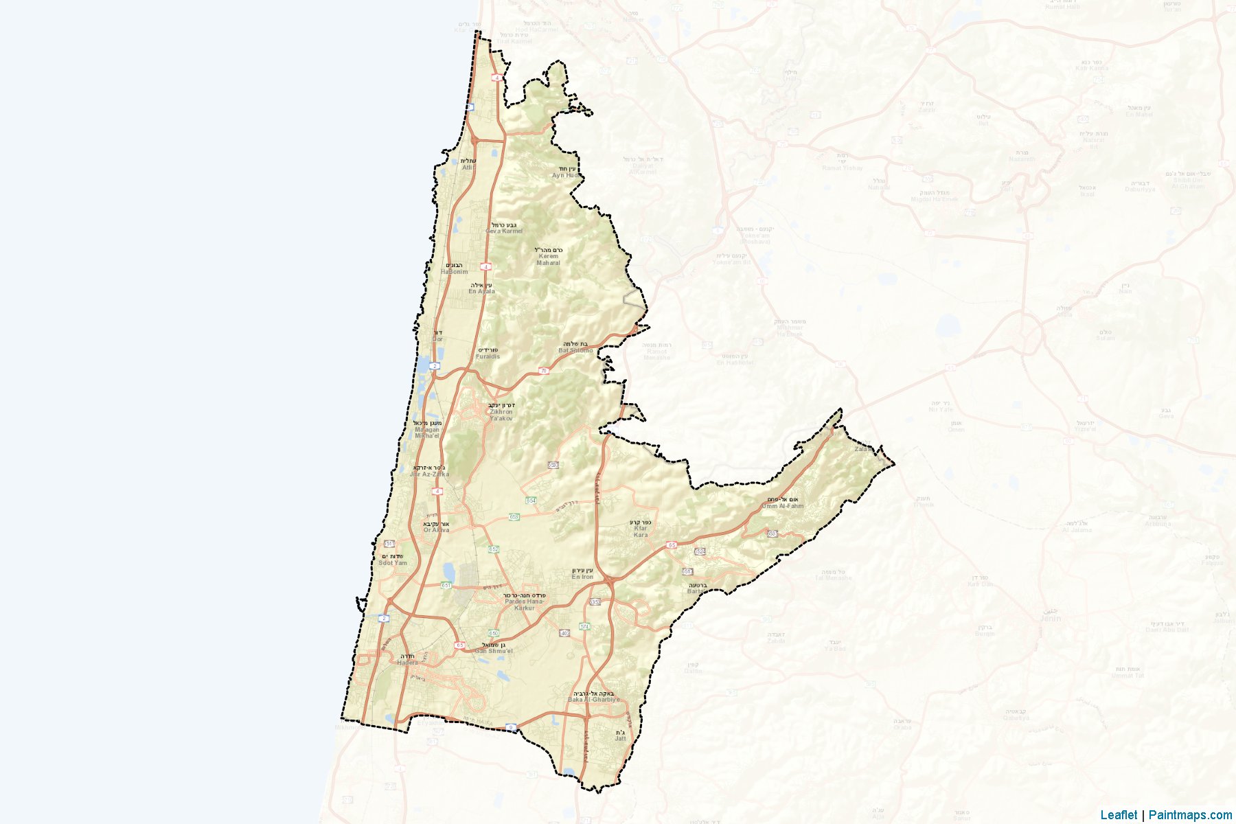 Muestras de recorte de mapas Hadera (Haifa)-2