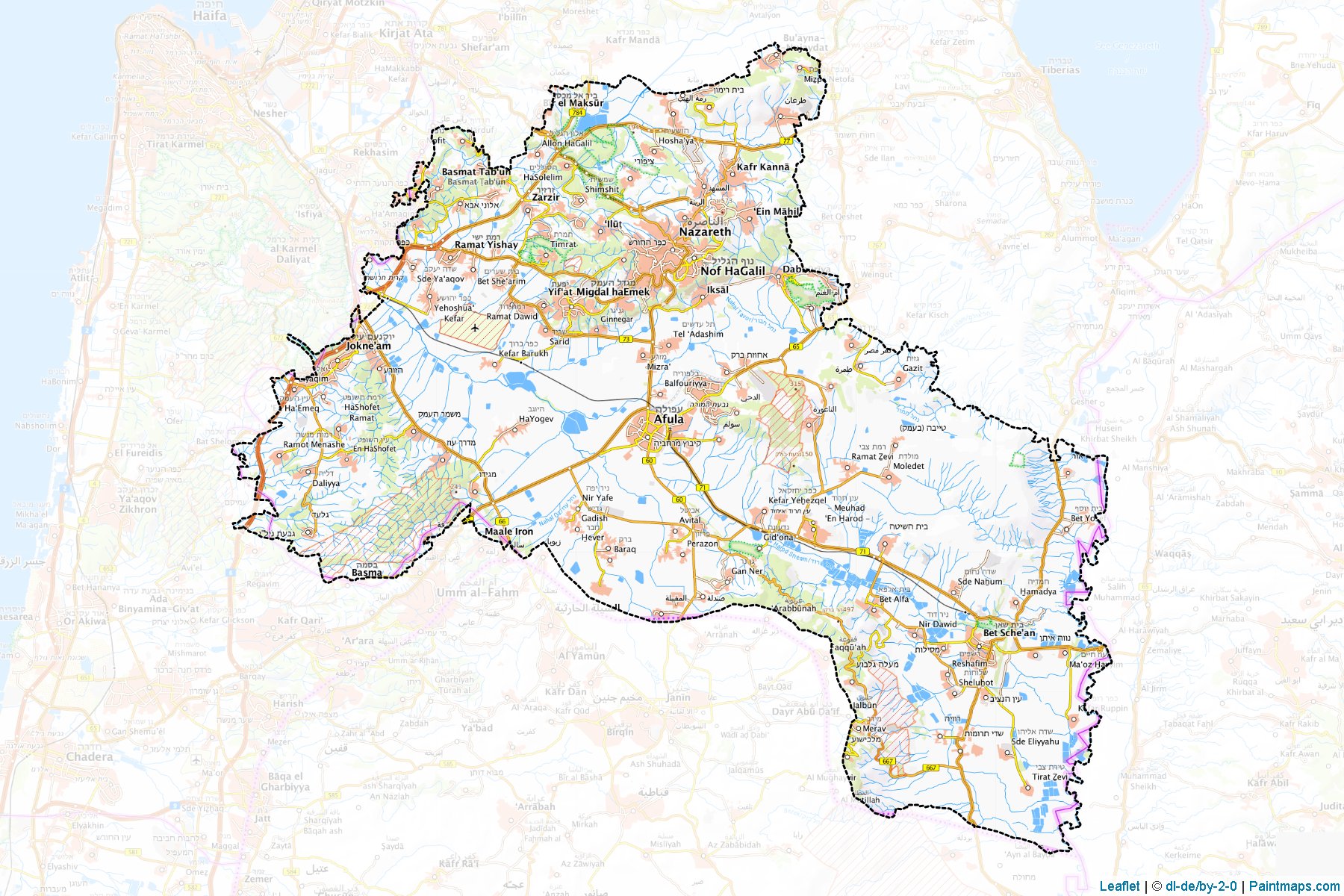 Muestras de recorte de mapas Yizre'el (Northern)-1