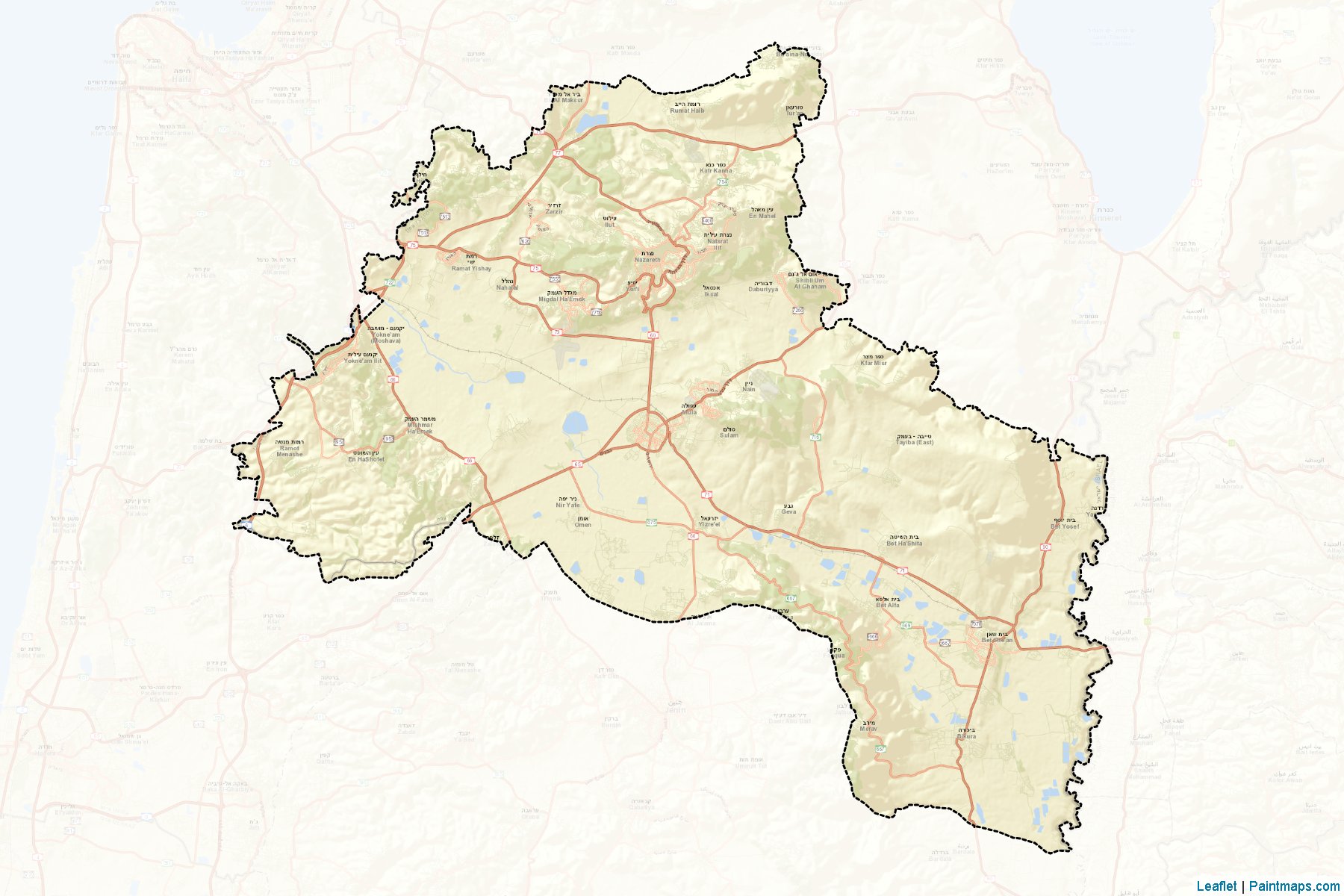 Muestras de recorte de mapas Yizre'el (Northern)-2