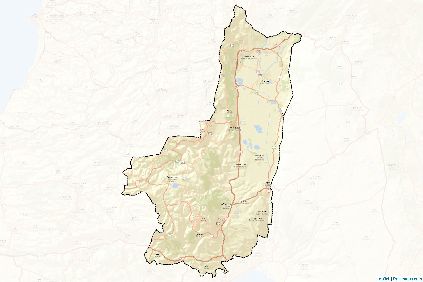 Muestras de recorte de mapas Zefat (Northern)-2