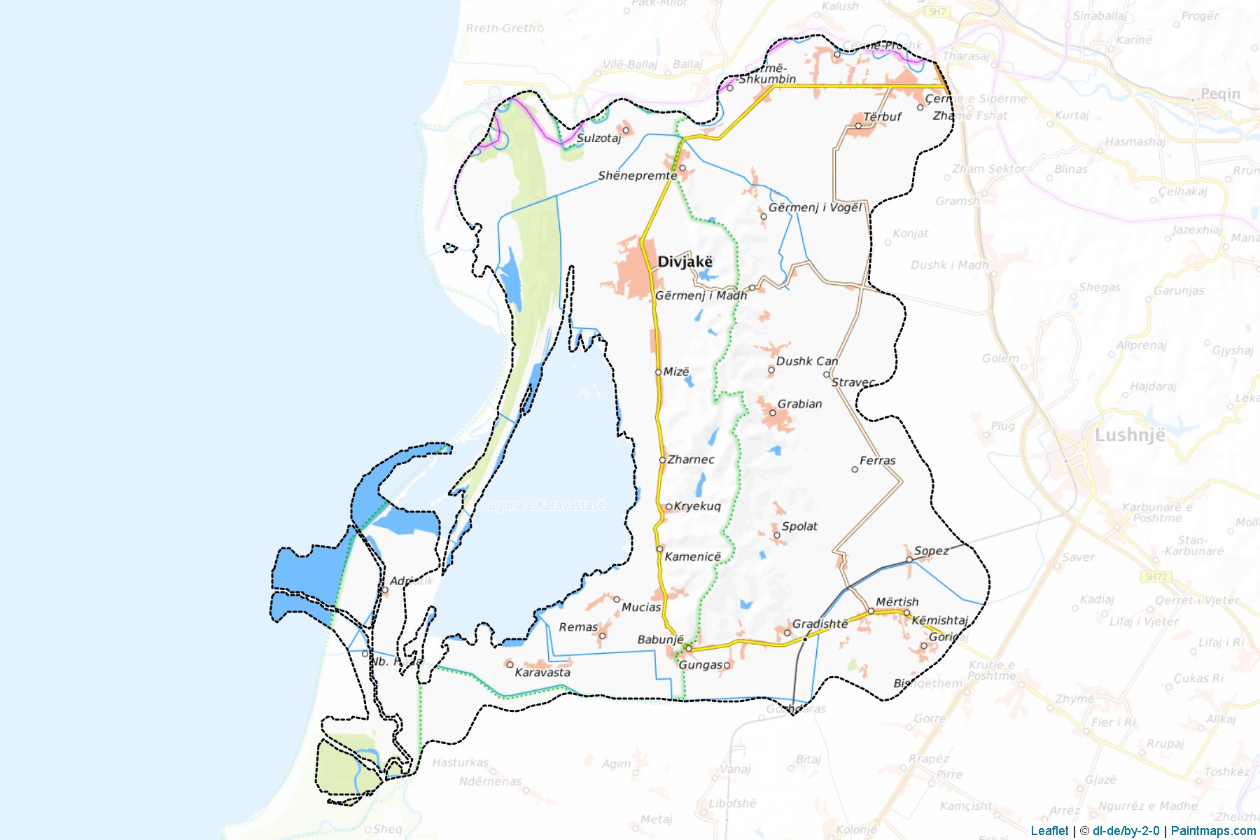 Divjaka (Fier ili) Haritası Örnekleri-1