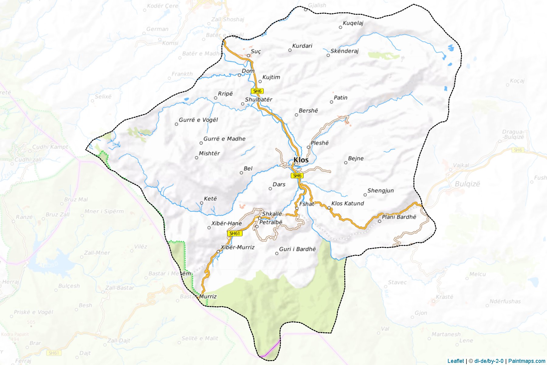 Muestras de recorte de mapas Klos (Dibër)-1