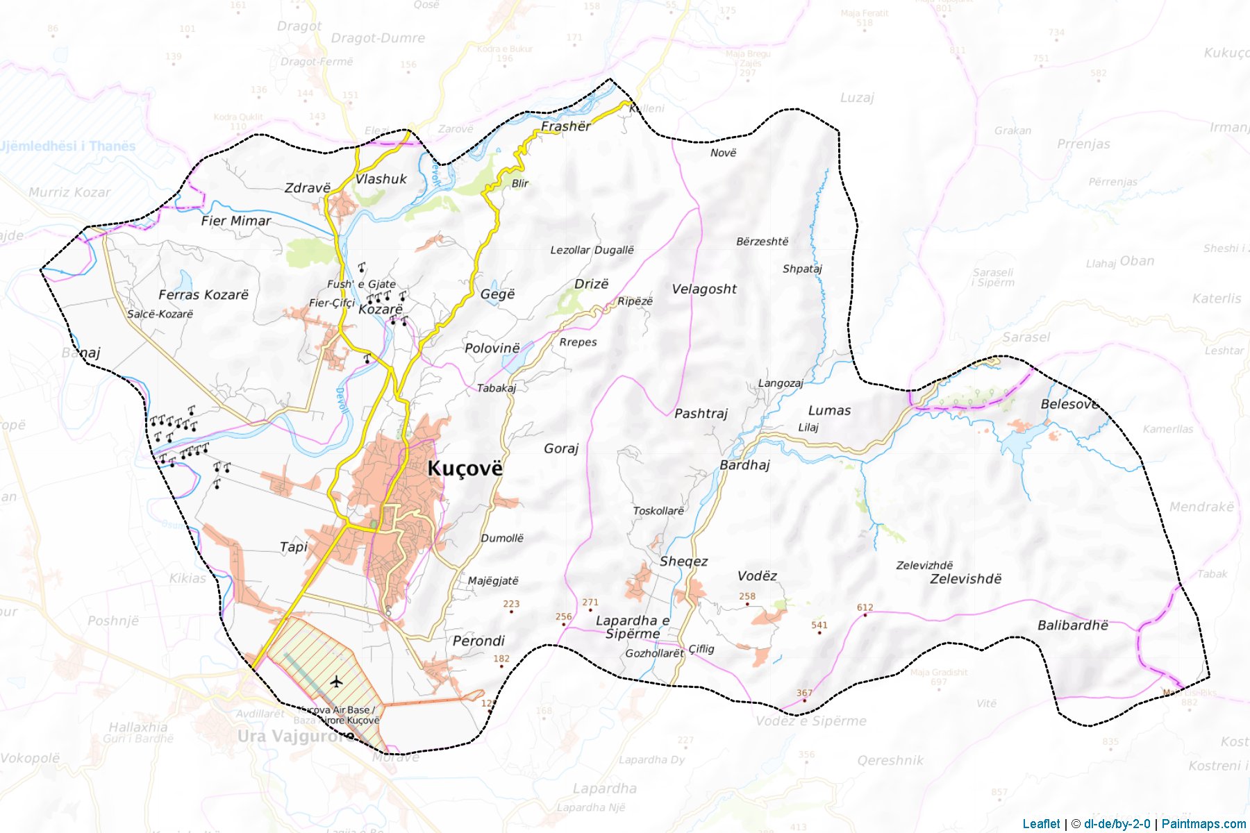 Muestras de recorte de mapas Kuçovë (Berat)-1