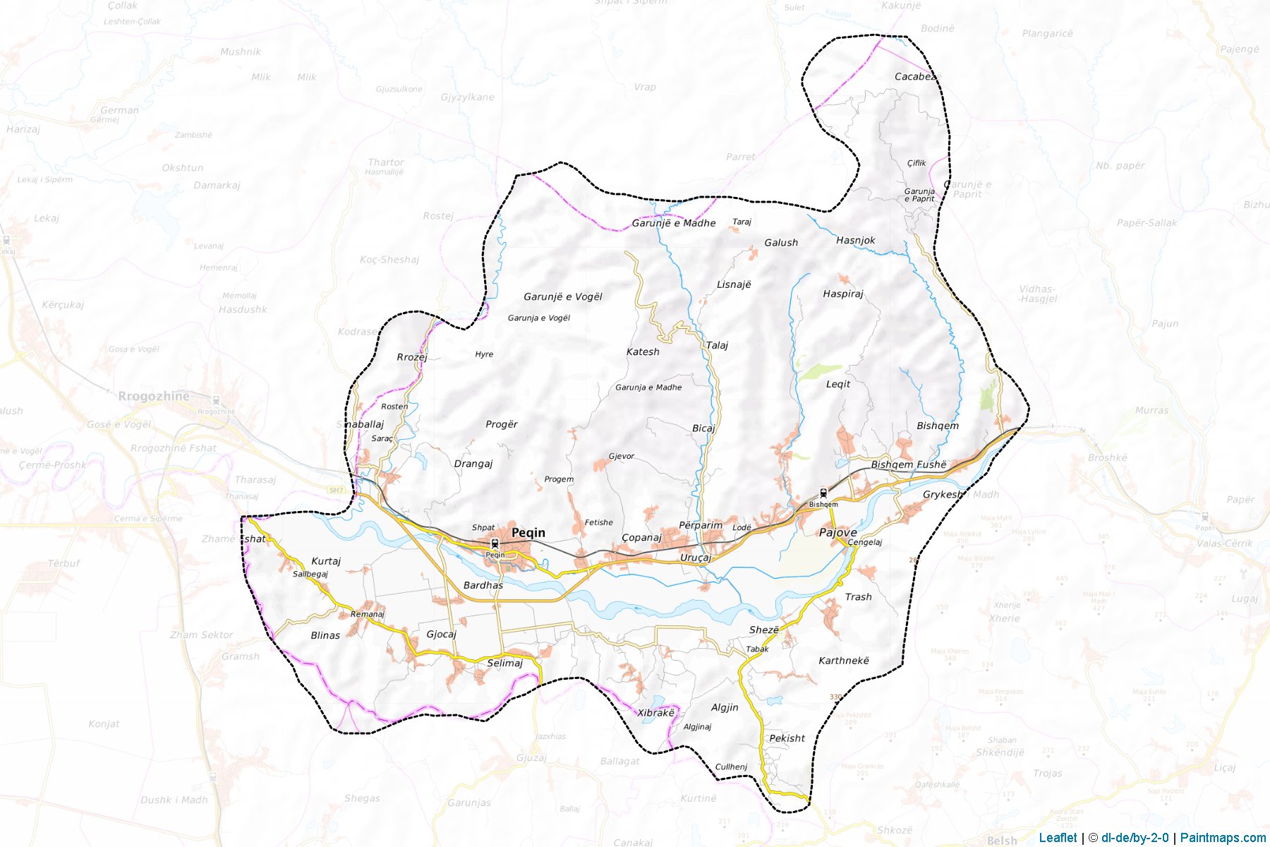 Muestras de recorte de mapas Peqin (Elbasan)-1