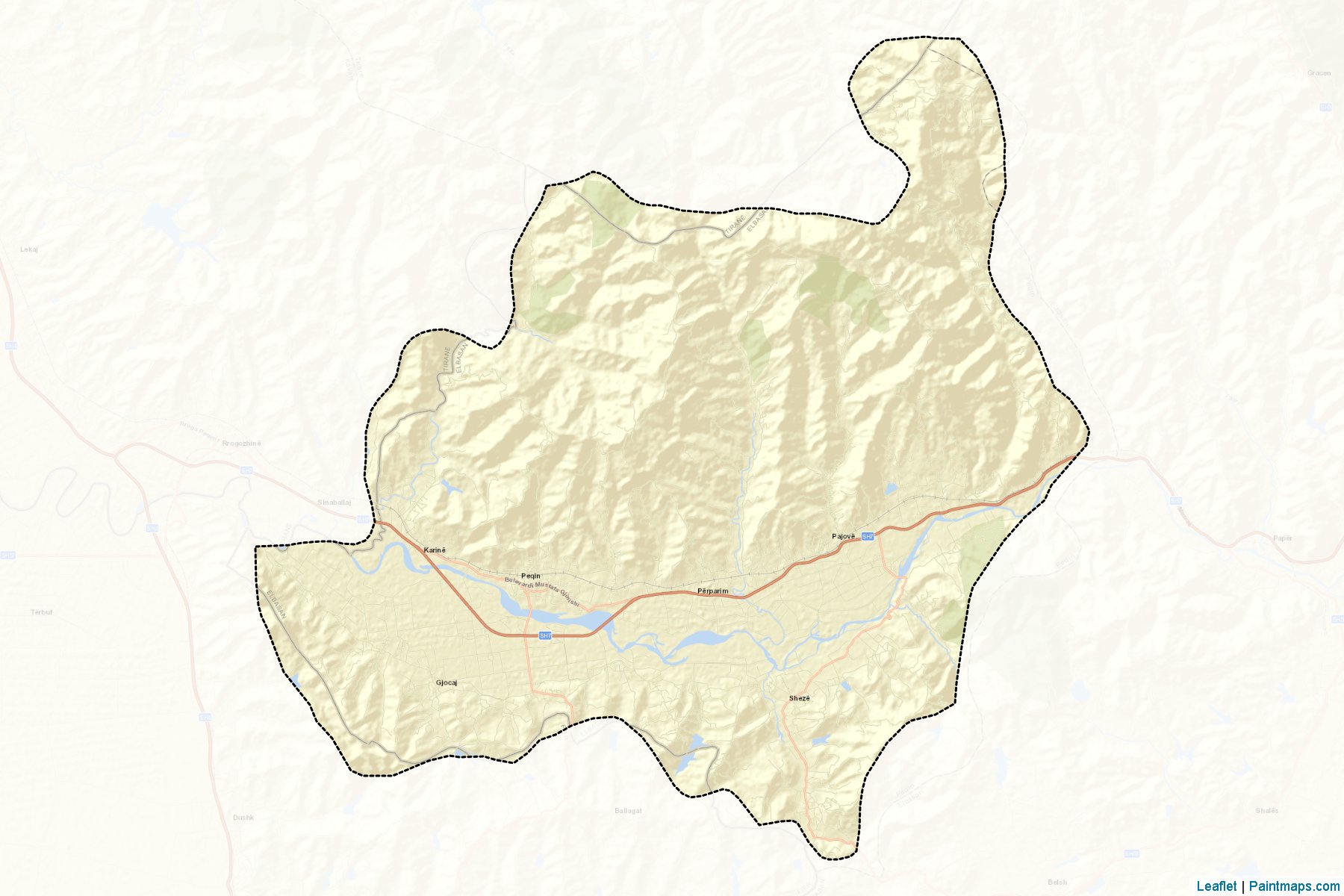 Muestras de recorte de mapas Peqin (Elbasan)-2