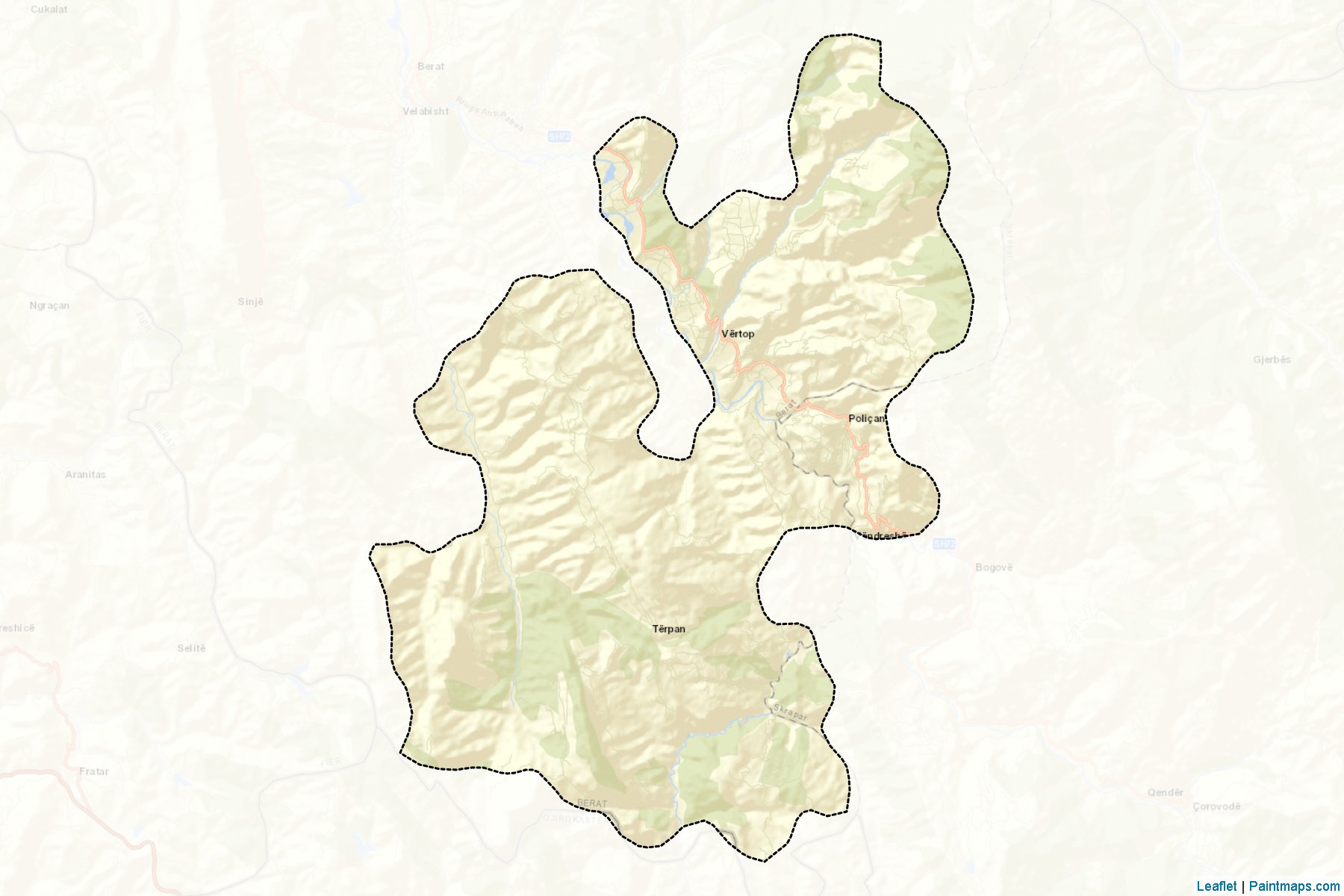 Muestras de recorte de mapas Poliçan (Berat)-2