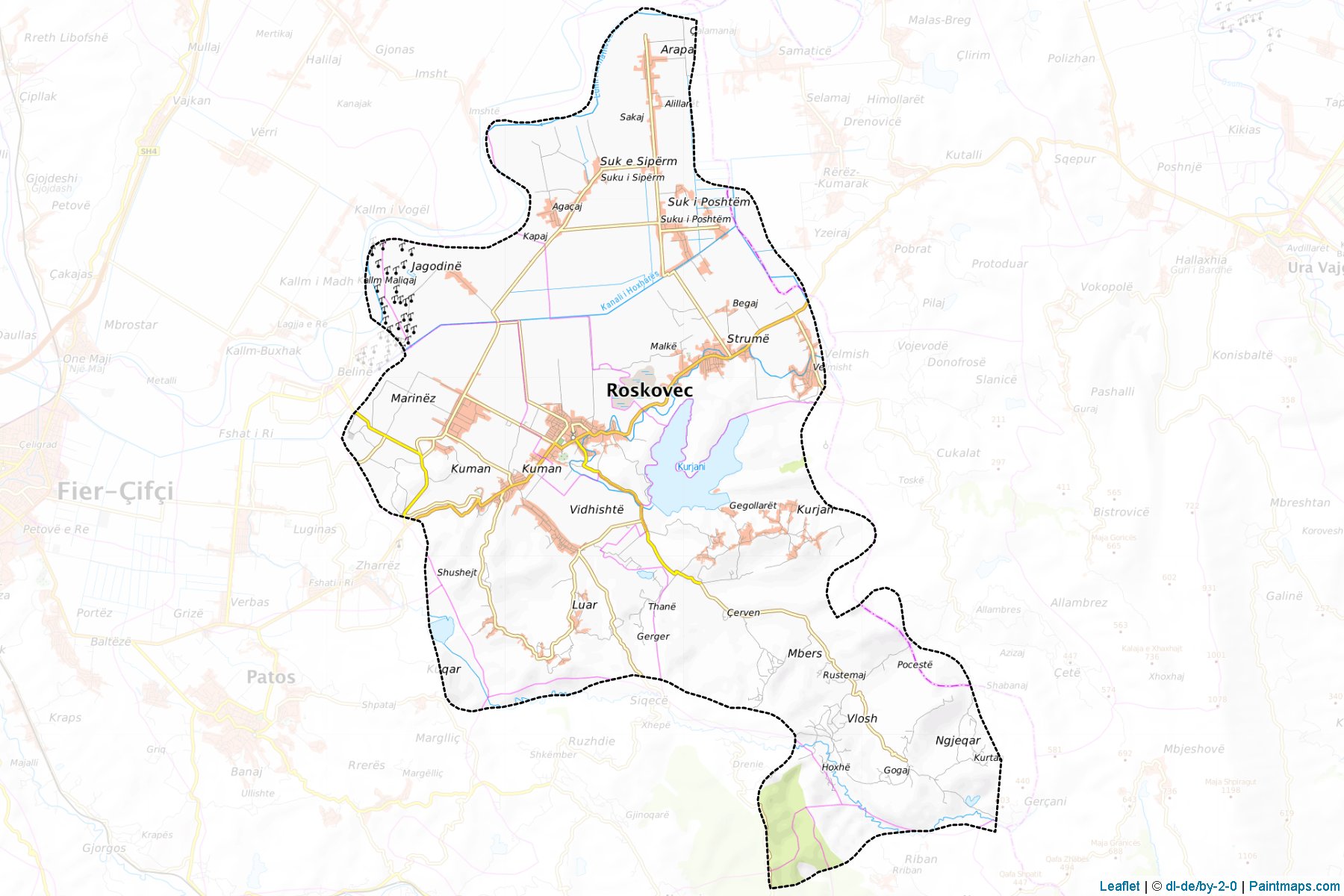 Muestras de recorte de mapas Roskovec (Fier)-1