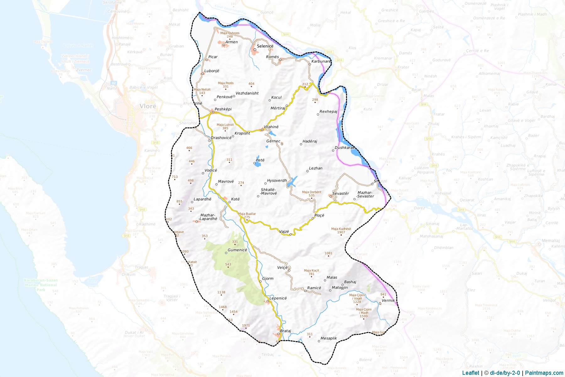 Selenica (Avlonya ili) Haritası Örnekleri-1