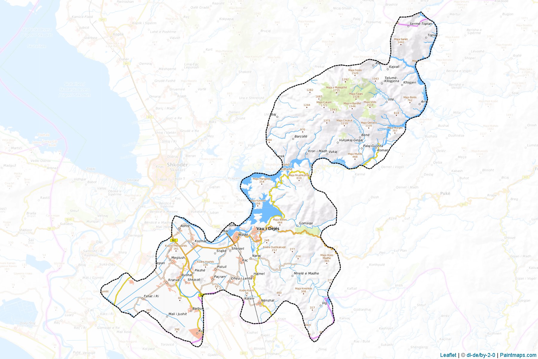 Vau I Dejës (İşkodra ili) Haritası Örnekleri-1