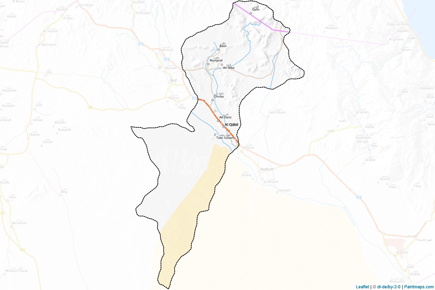 Muestras de recorte de mapas Al Qabil (Ash Sharqiyah North)-1