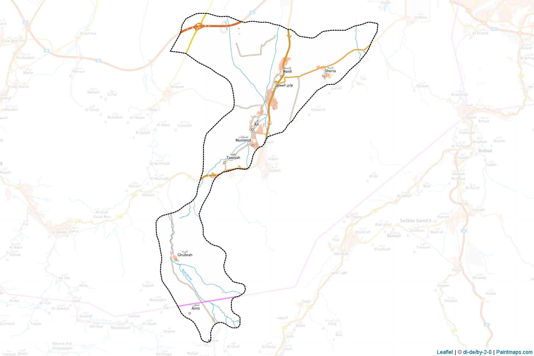 Wadi Al Maawil (Al Batinah Güney Yönetimi) Haritası Örnekleri-1