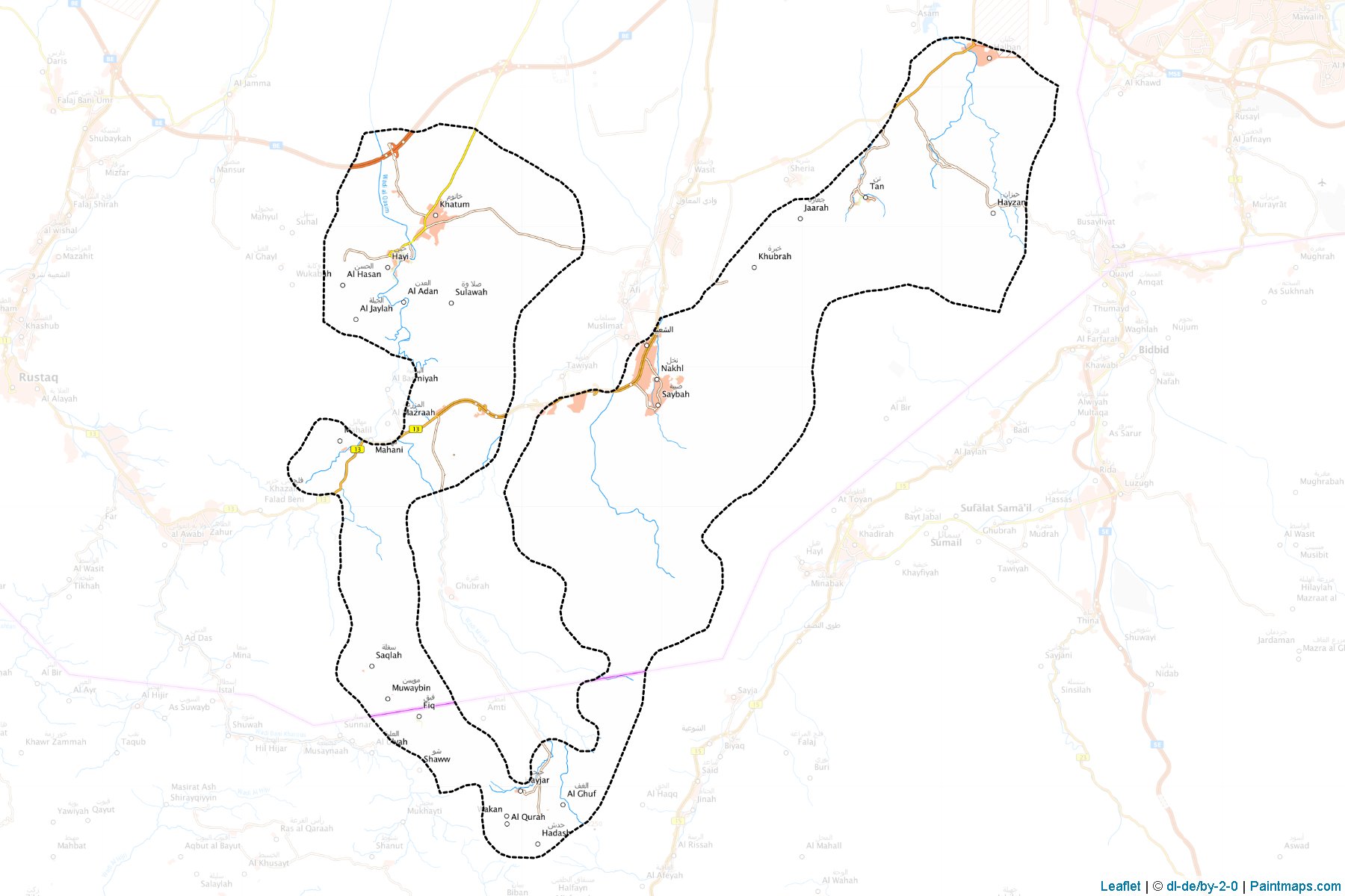 Muestras de recorte de mapas Nakhal (Al Batnah South)-1