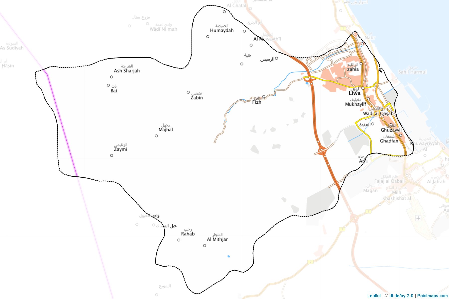 Muestras de recorte de mapas Liwa (Al Batnah North)-1