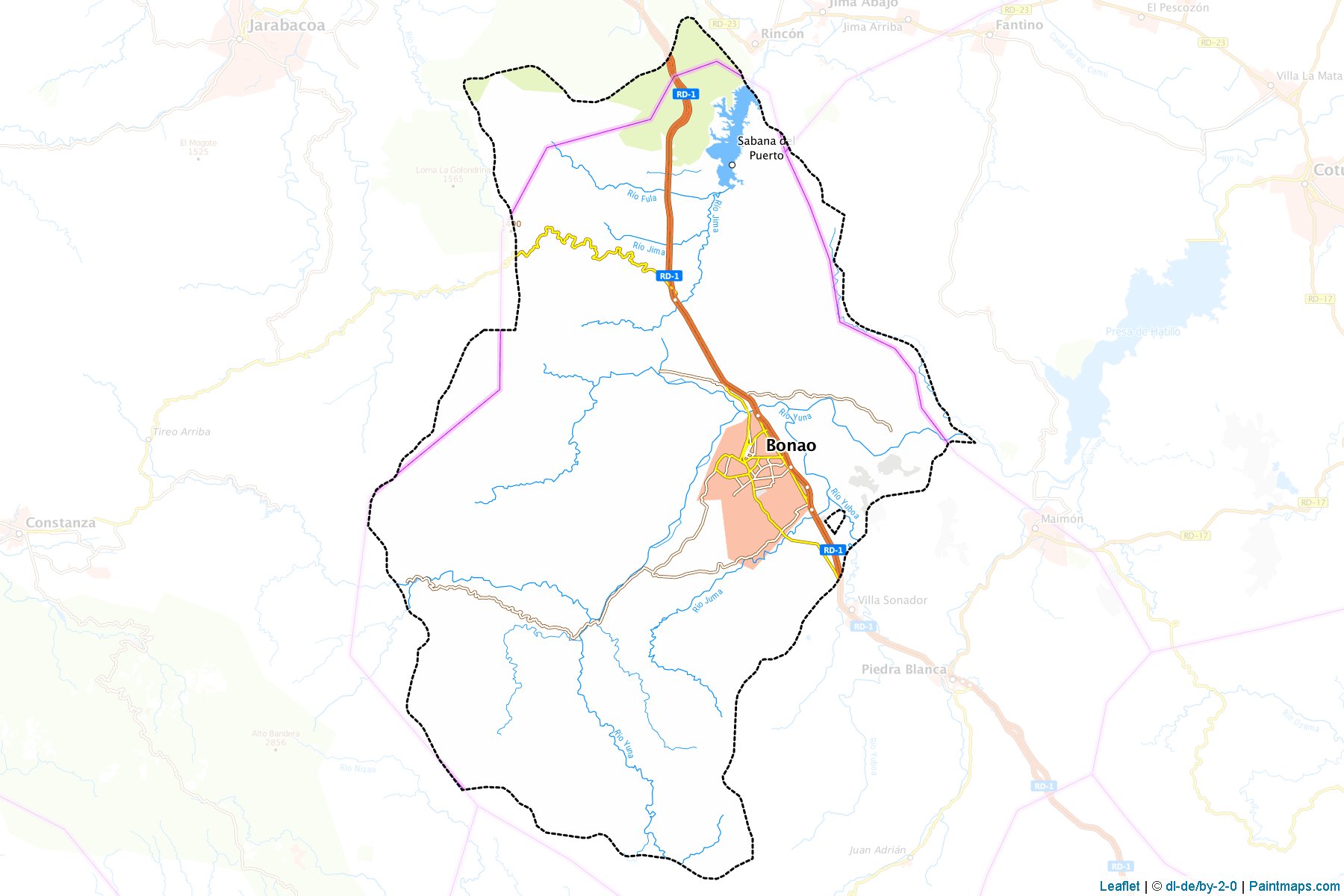 Muestras de recorte de mapas Bonao (Monseñor Nouel)-1