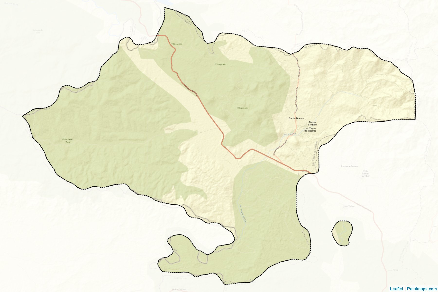 Muestras de recorte de mapas Las Yayas De Viajama (Azua)-2