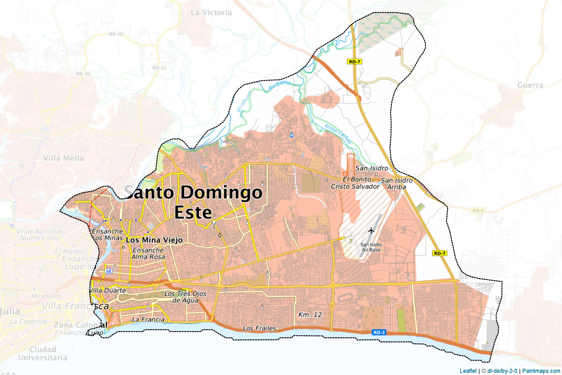 Muestras de recorte de mapas Santo Domingo Este (Santo Domingo)-1