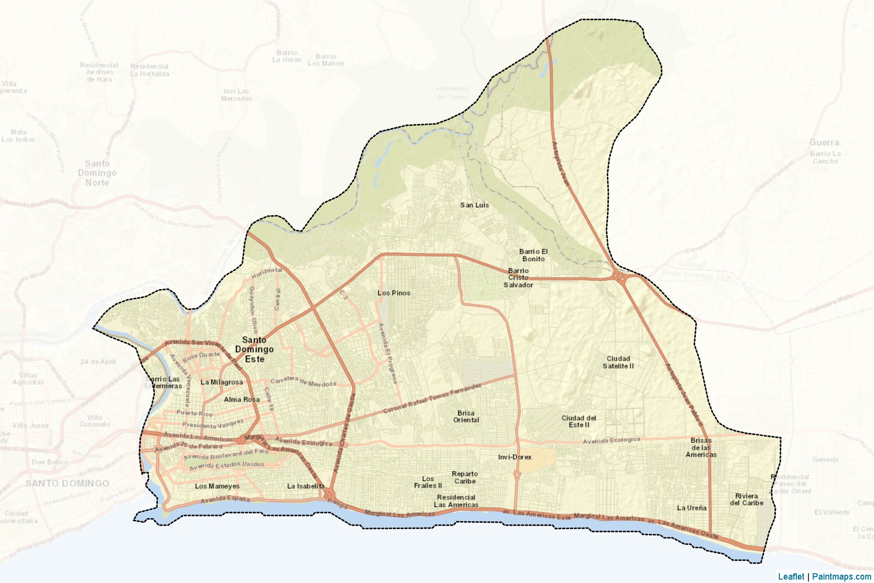 Muestras de recorte de mapas Santo Domingo Este (Santo Domingo)-2