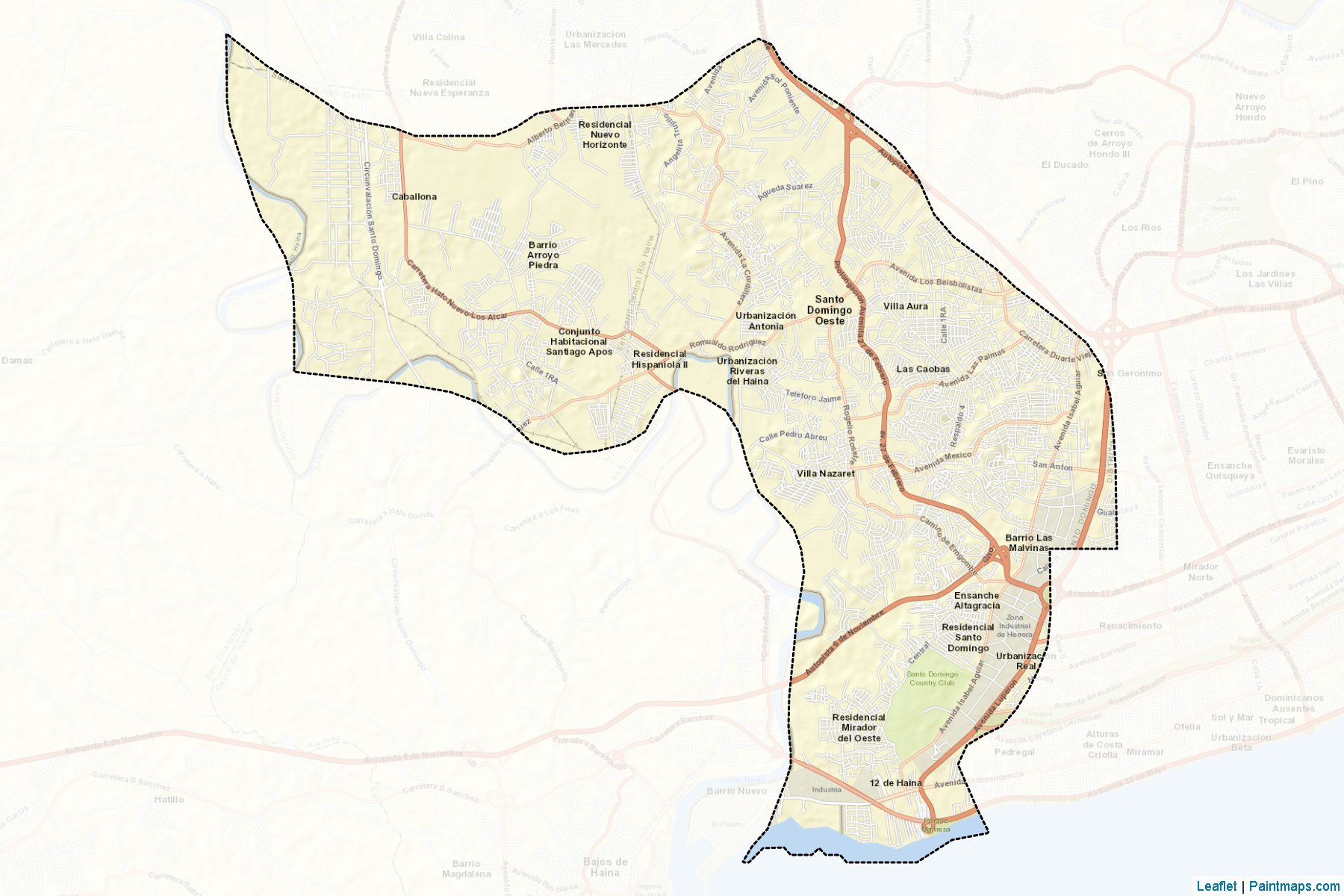 Muestras de recorte de mapas Santo Domingo Oeste (Santo Domingo)-2