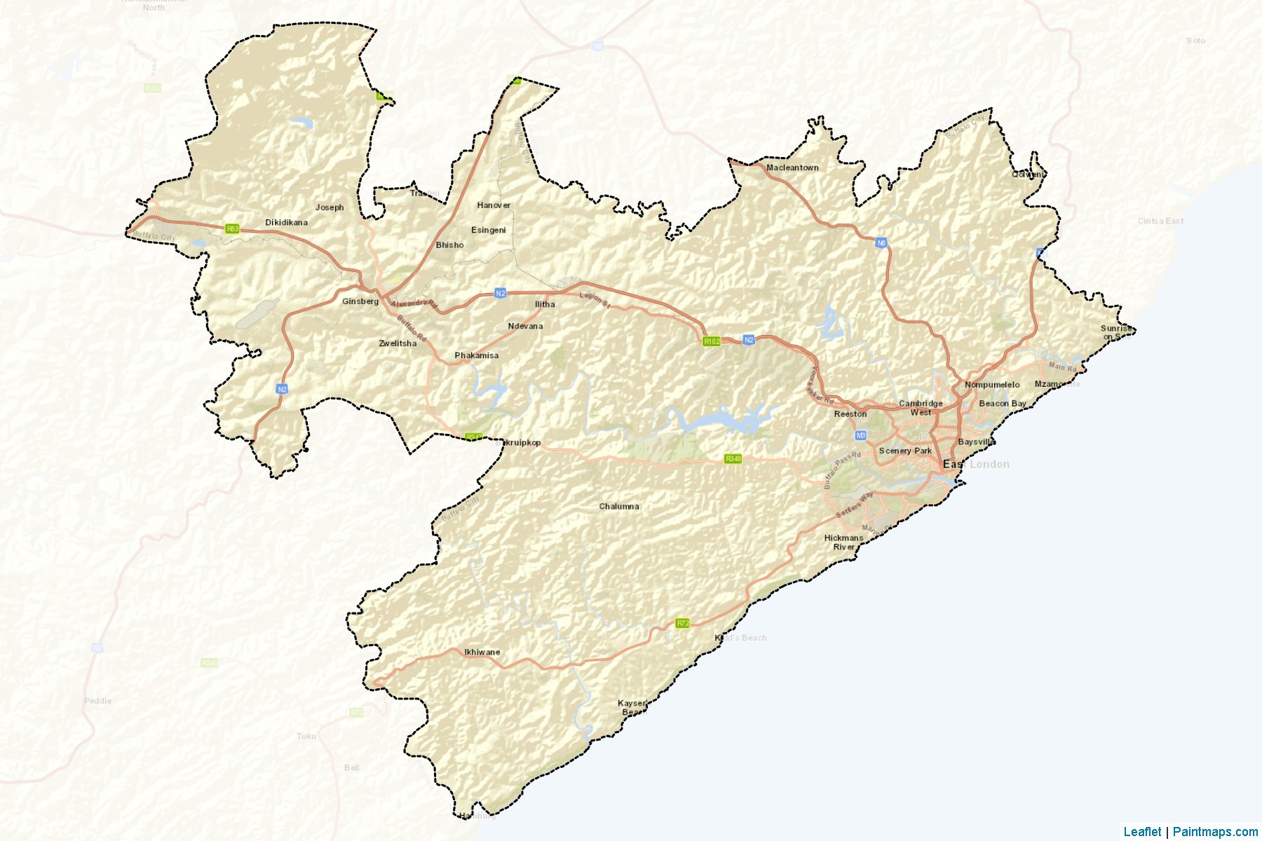 Buffalo City (Eastern Cape) Map Cropping Samples-2