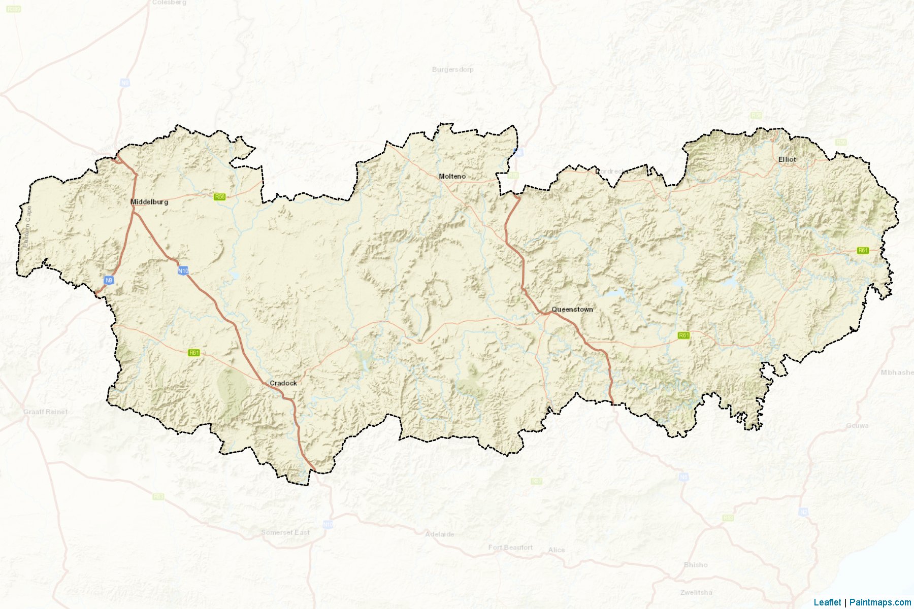 Muestras de recorte de mapas Chris Hani (Eastern Cape)-2