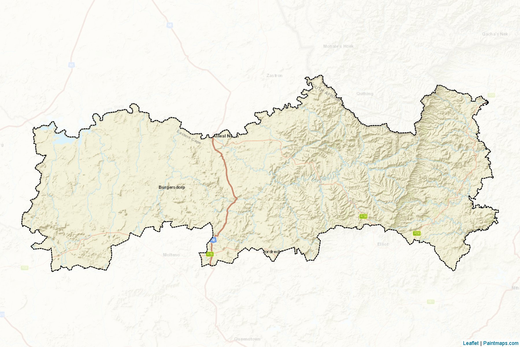 Muestras de recorte de mapas Joe Gqabi (Eastern Cape)-2