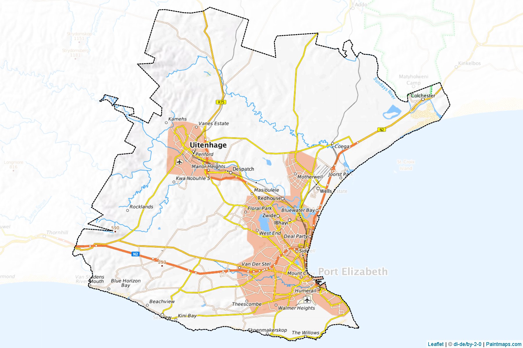 Nelson Mandela Bay (Doğu Kap) Haritası Örnekleri-1