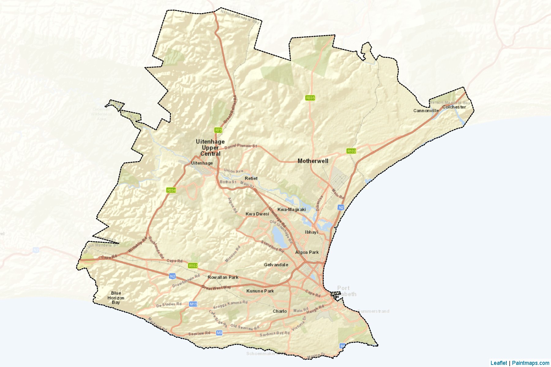 Nelson Mandela Bay (Doğu Kap) Haritası Örnekleri-2