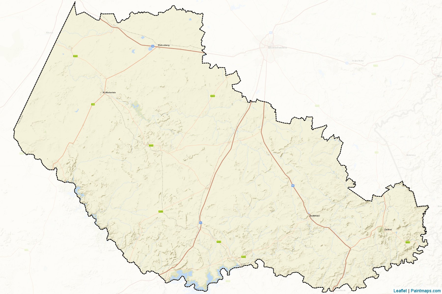 Muestras de recorte de mapas Xhariep (Free State)-2