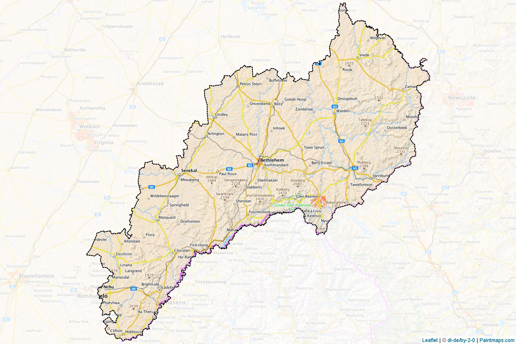 Thabo Mofutsanyane (Free State) Map Cropping Samples-1