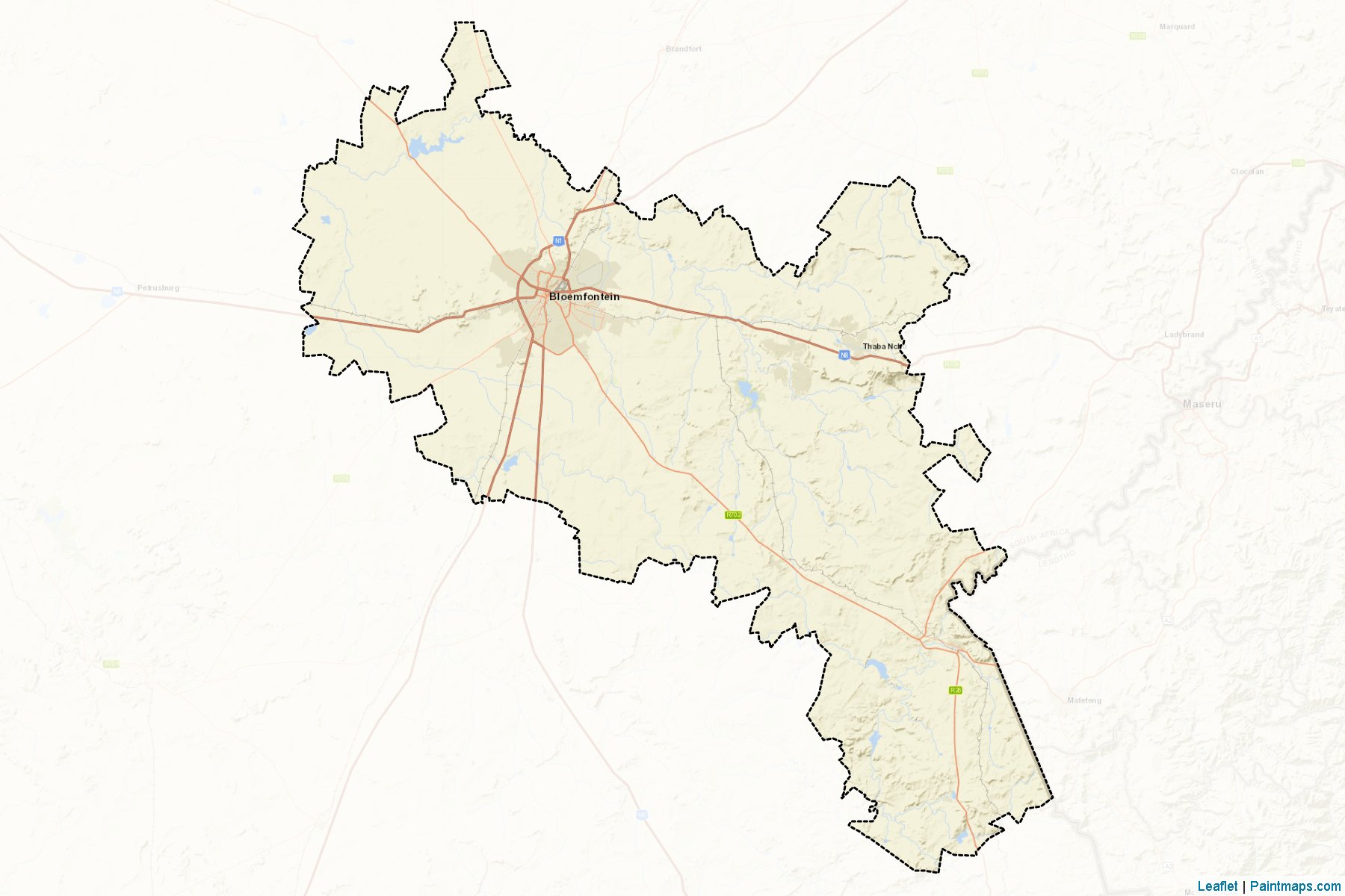 Muestras de recorte de mapas Mangaung (Free State)-2