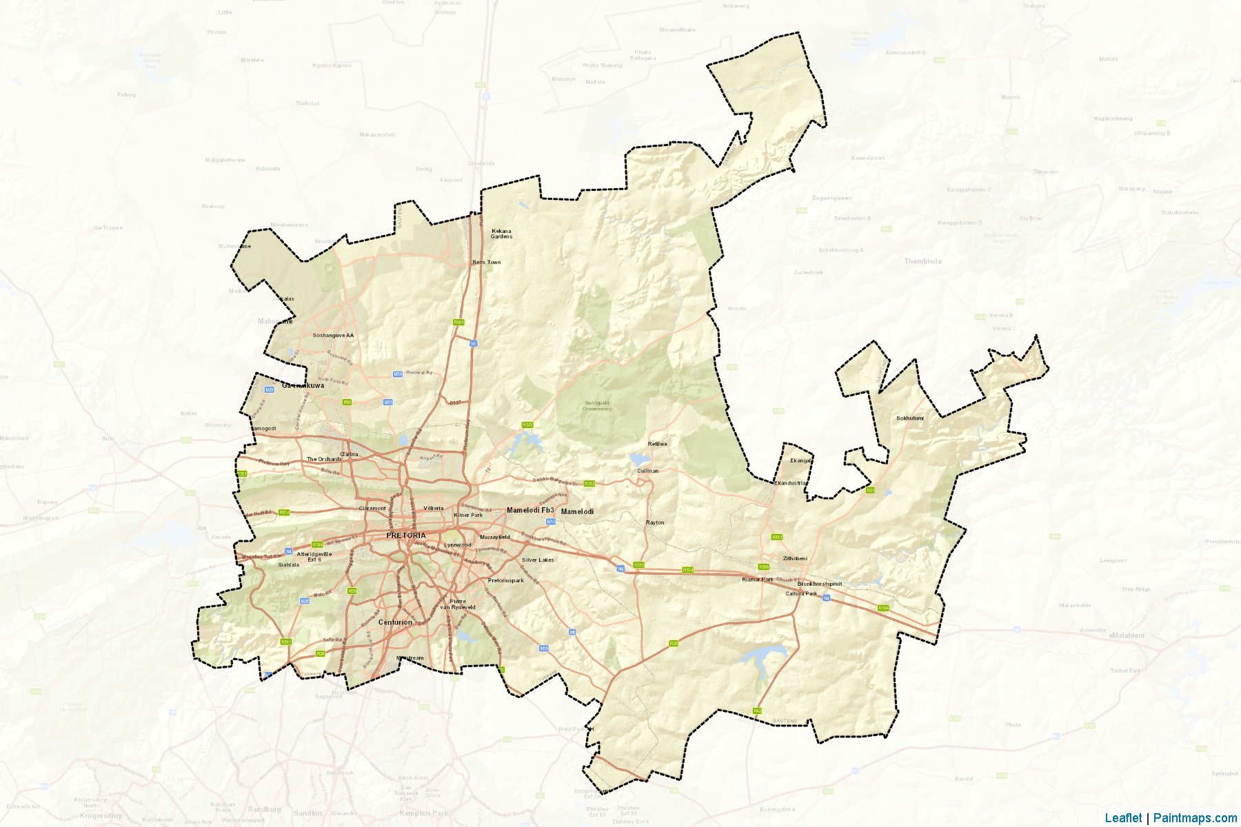 City of Tshwane (Gauteng) Map Cropping Samples-2