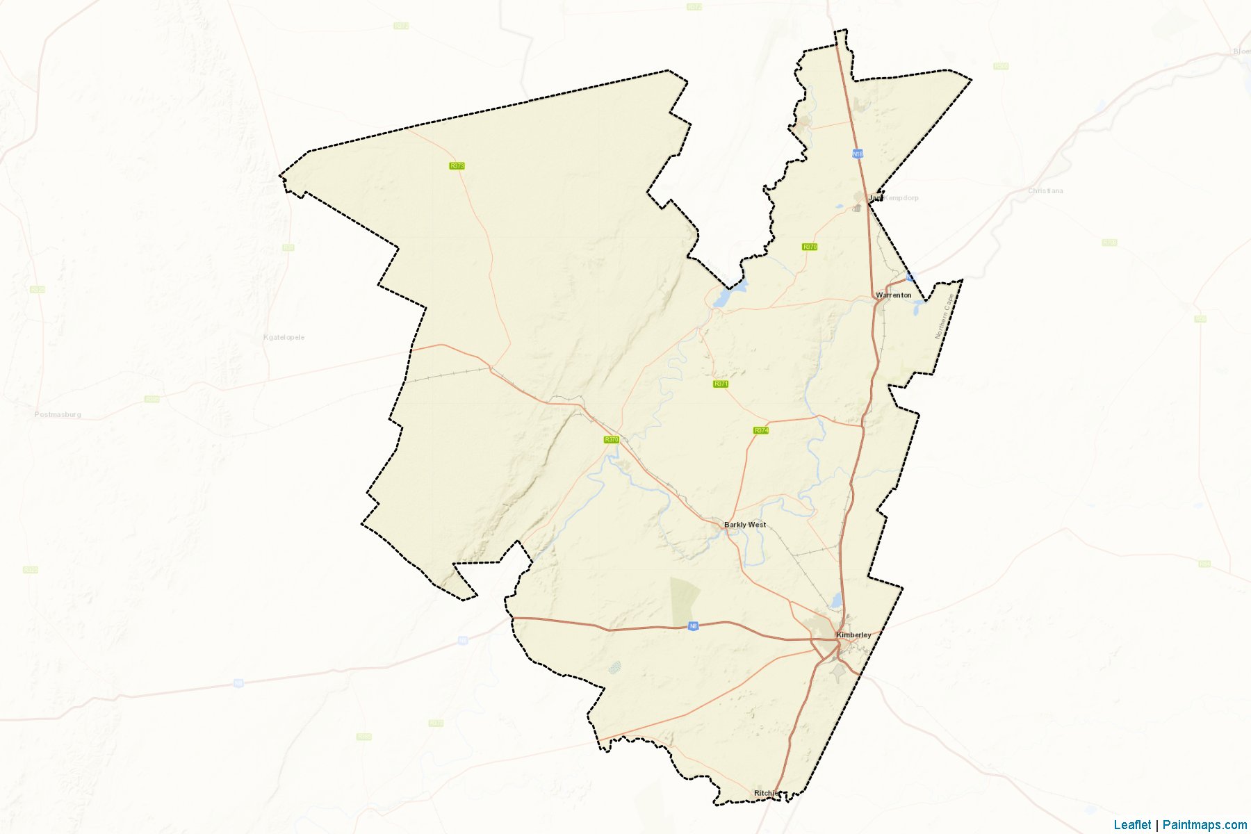 Muestras de recorte de mapas Frances Baard (Northern Cape)-2