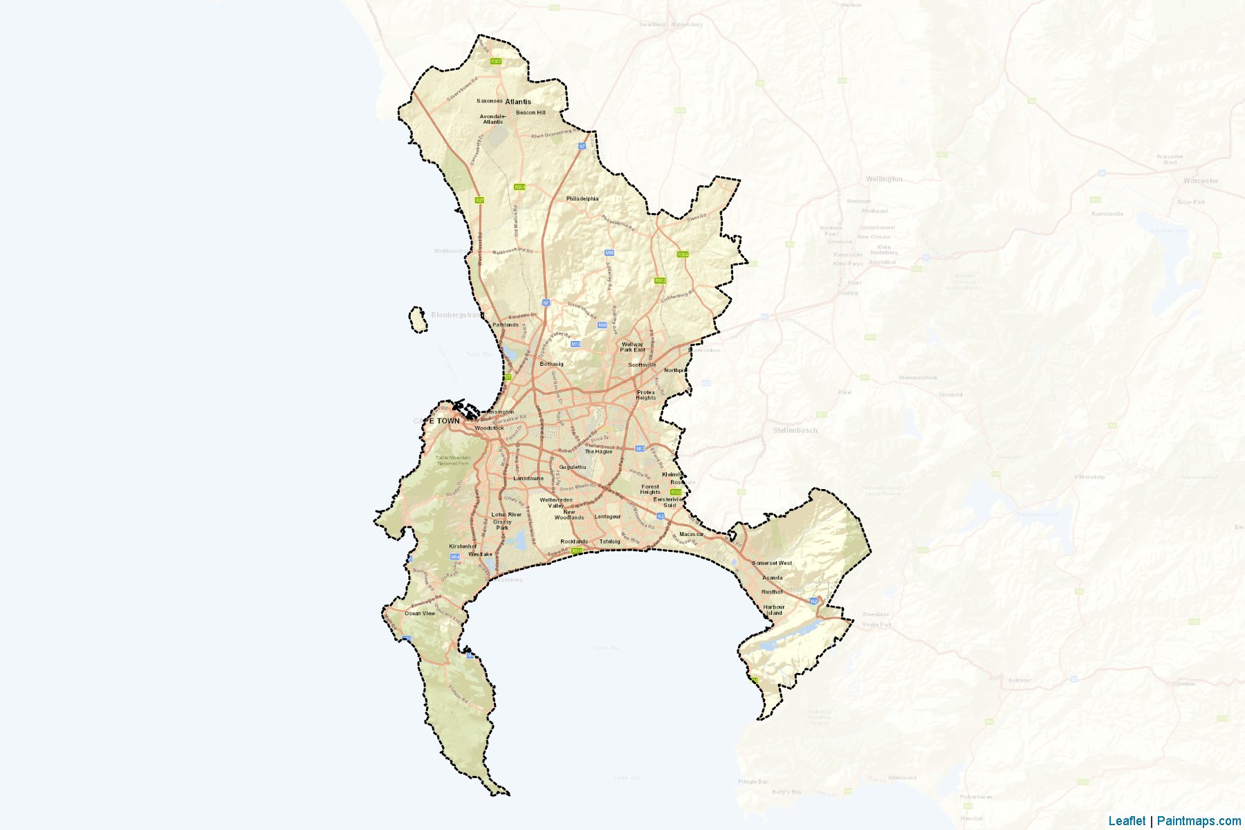 City of Cape Town (Western Cape) Map Cropping Samples-2