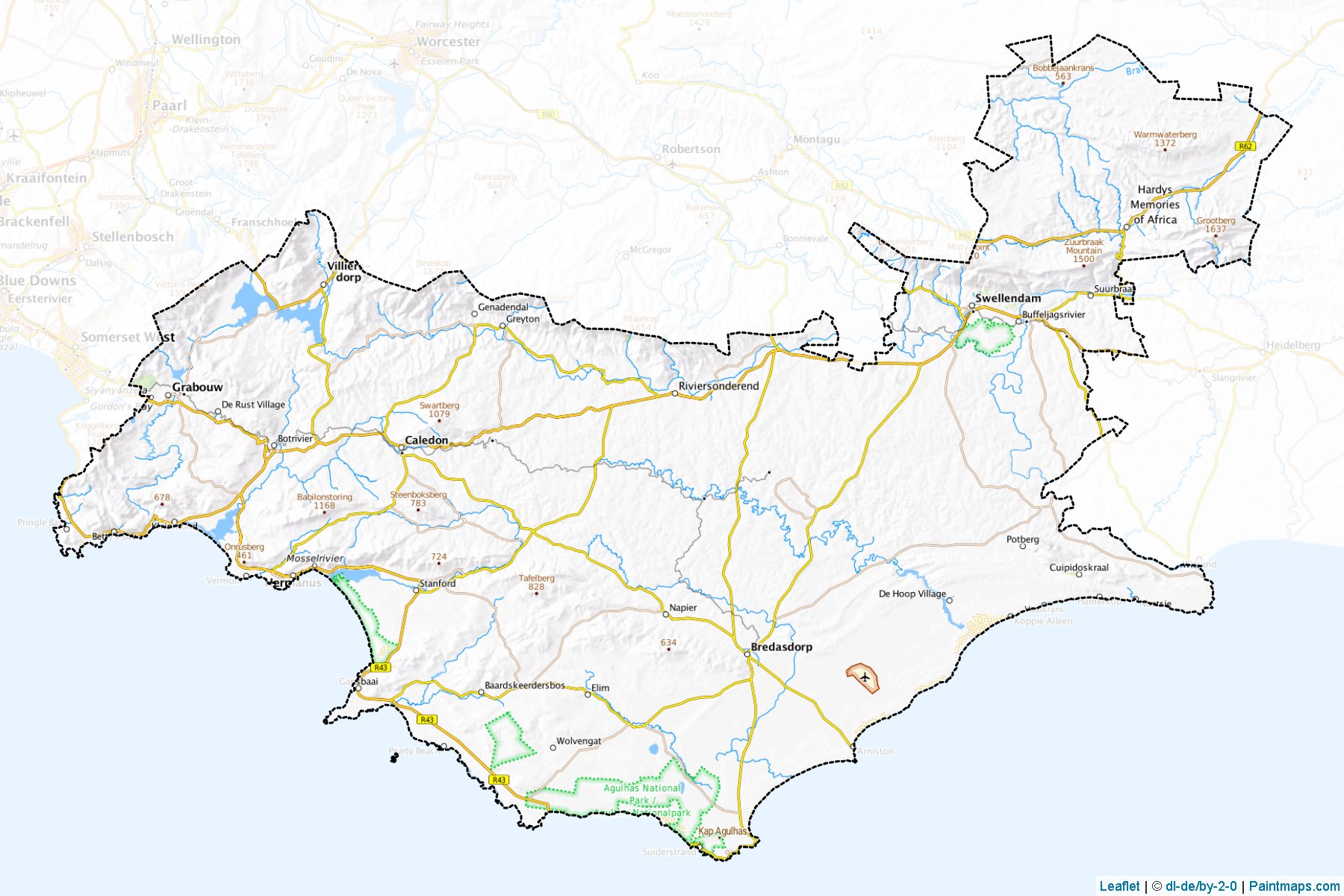 Muestras de recorte de mapas Overberg (Western Cape)-1